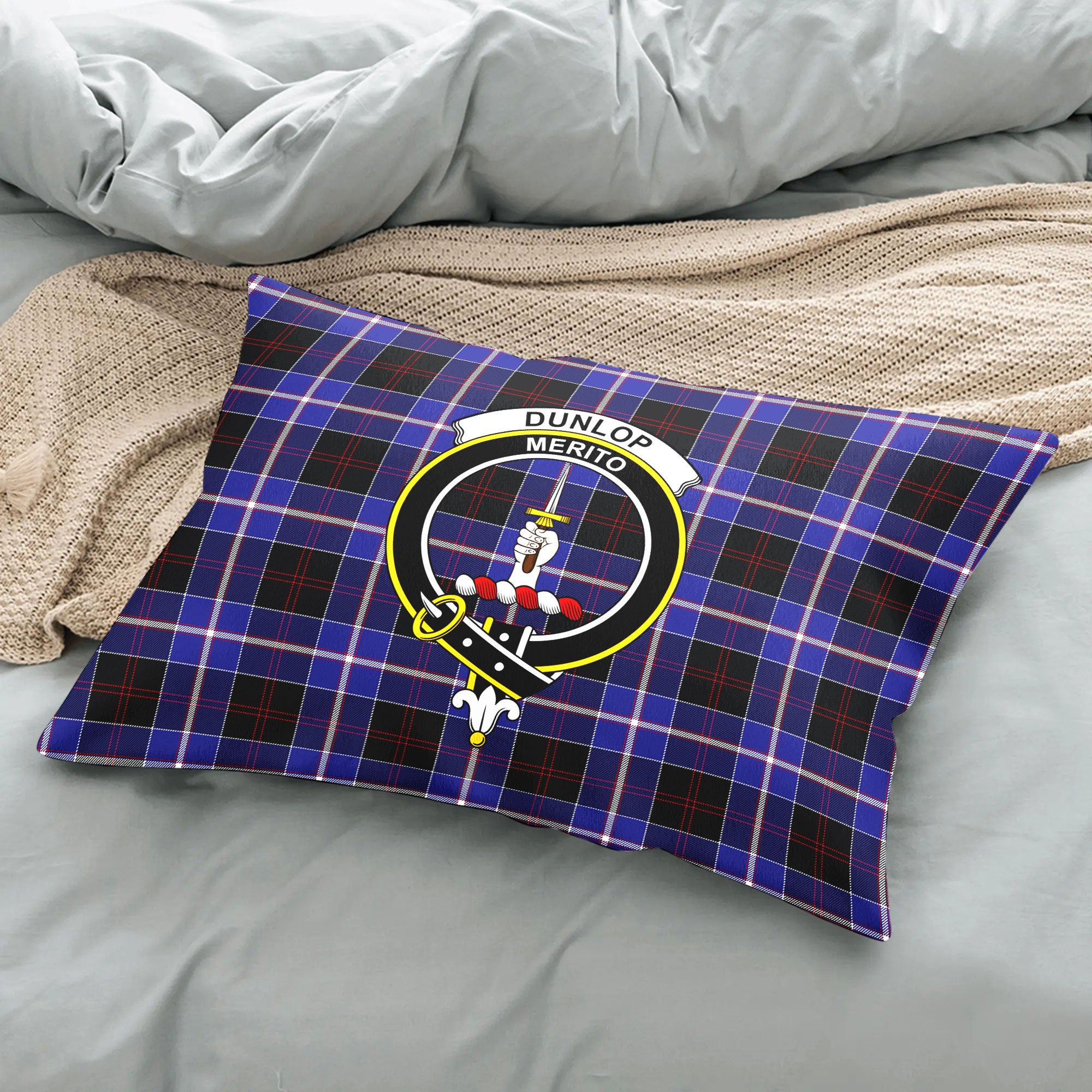 Dunlop Modern Tartan Crest Pillow Cover