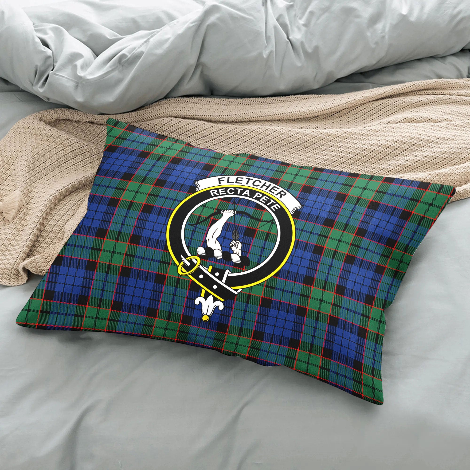 Fletcher Ancient Tartan Crest Pillow Cover