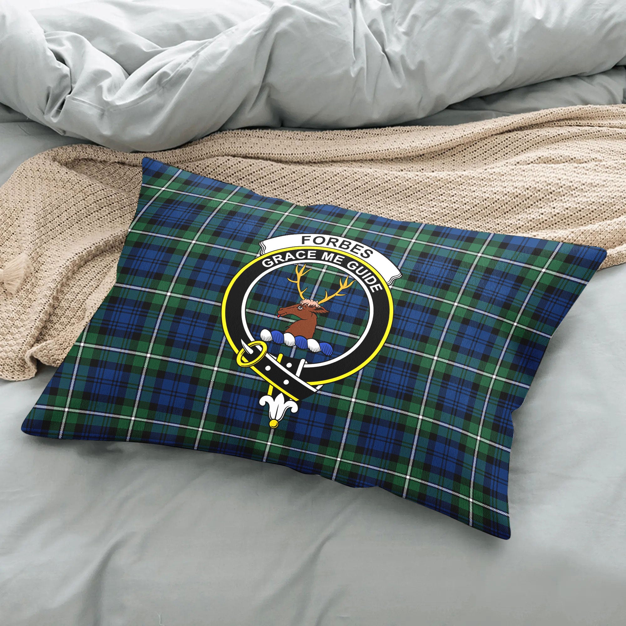 Forbes Ancient Tartan Crest Pillow Cover