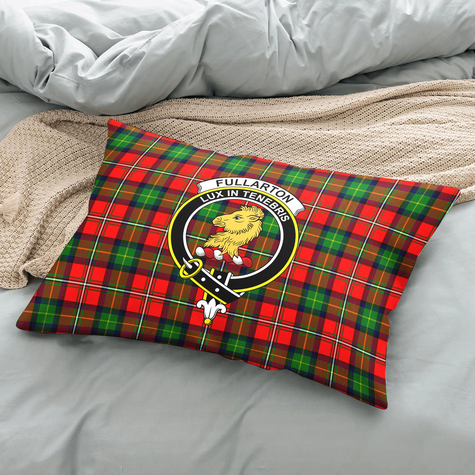 Fullarton Tartan Crest Pillow Cover