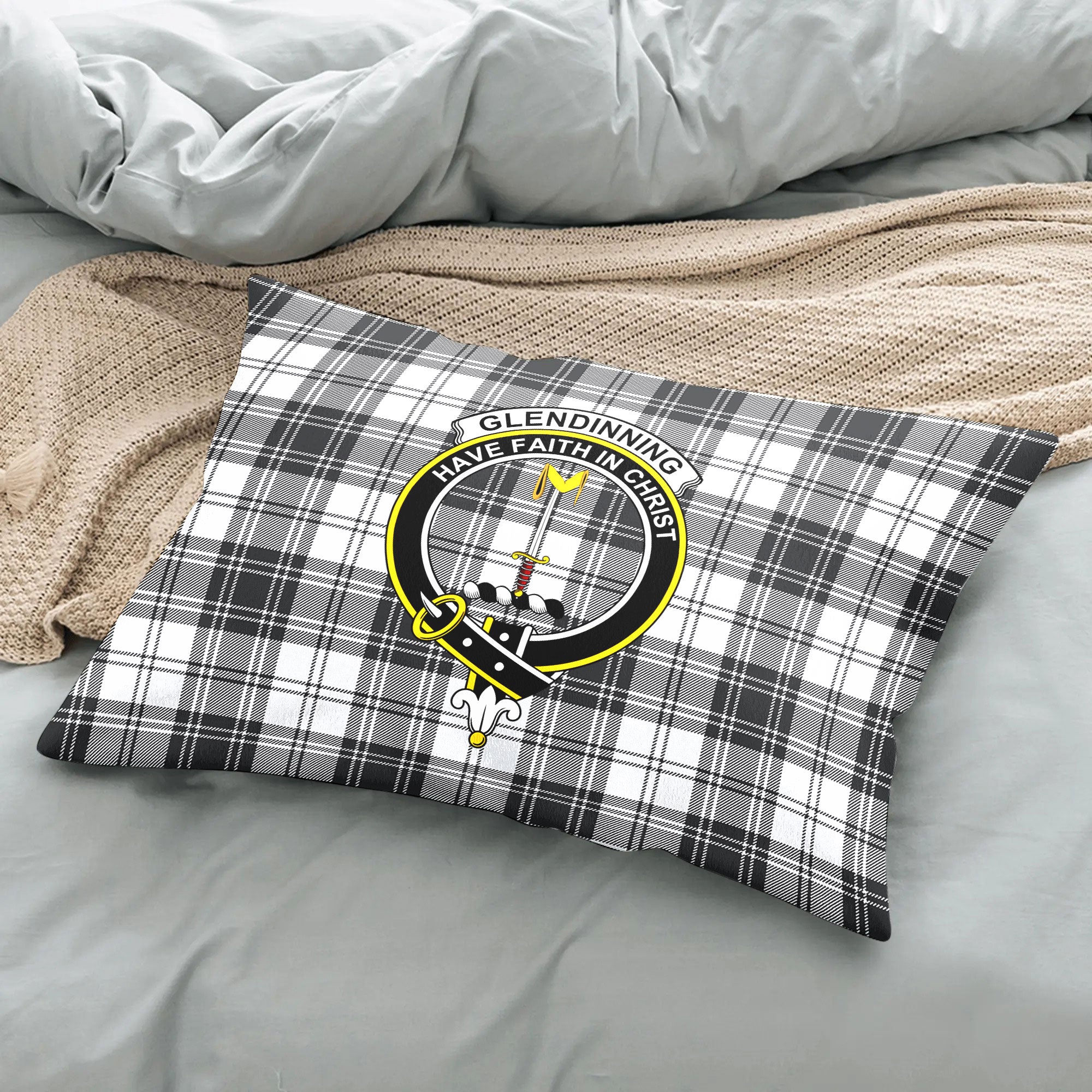 Glendinning Tartan Crest Pillow Cover