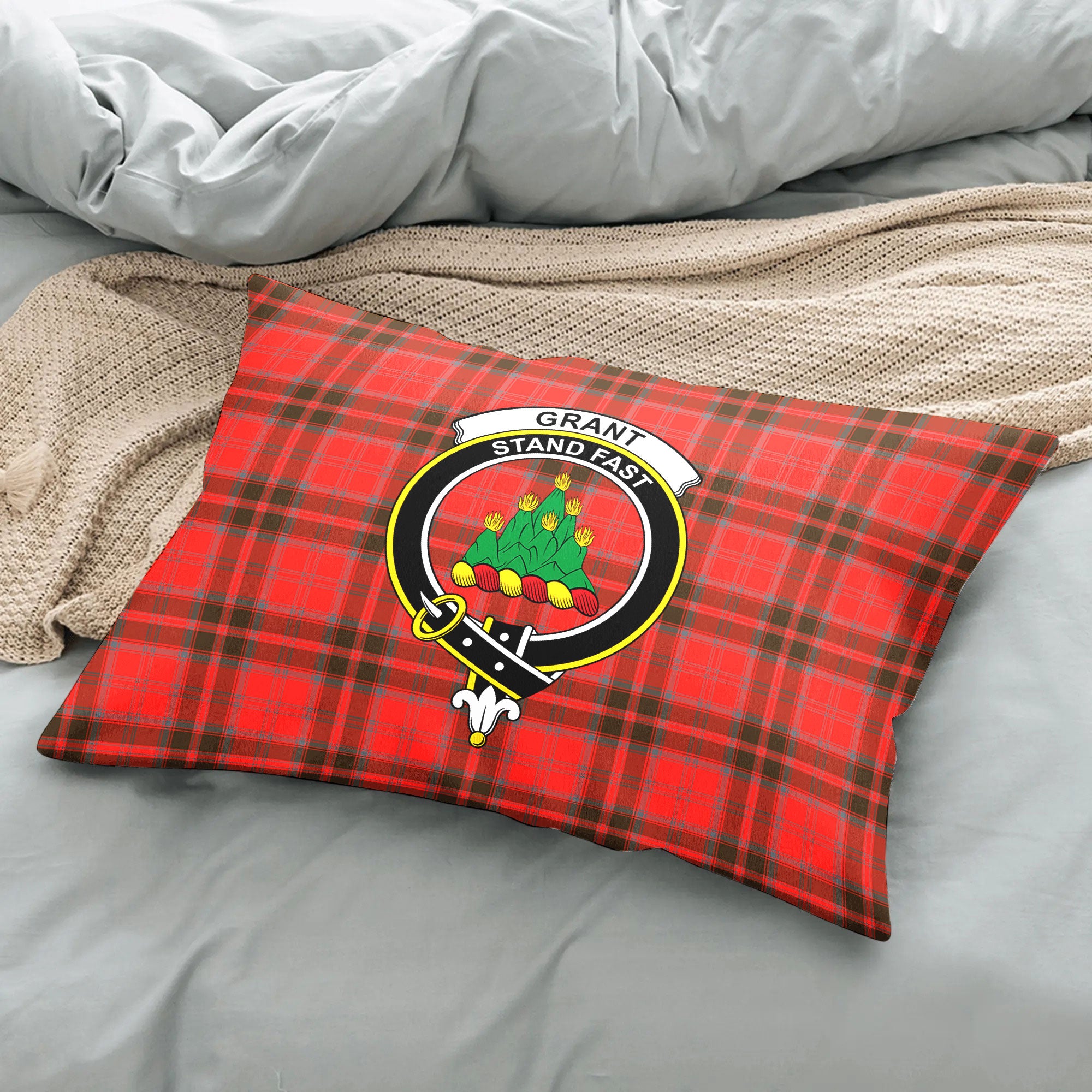 Grant Weathered Tartan Crest Pillow Cover