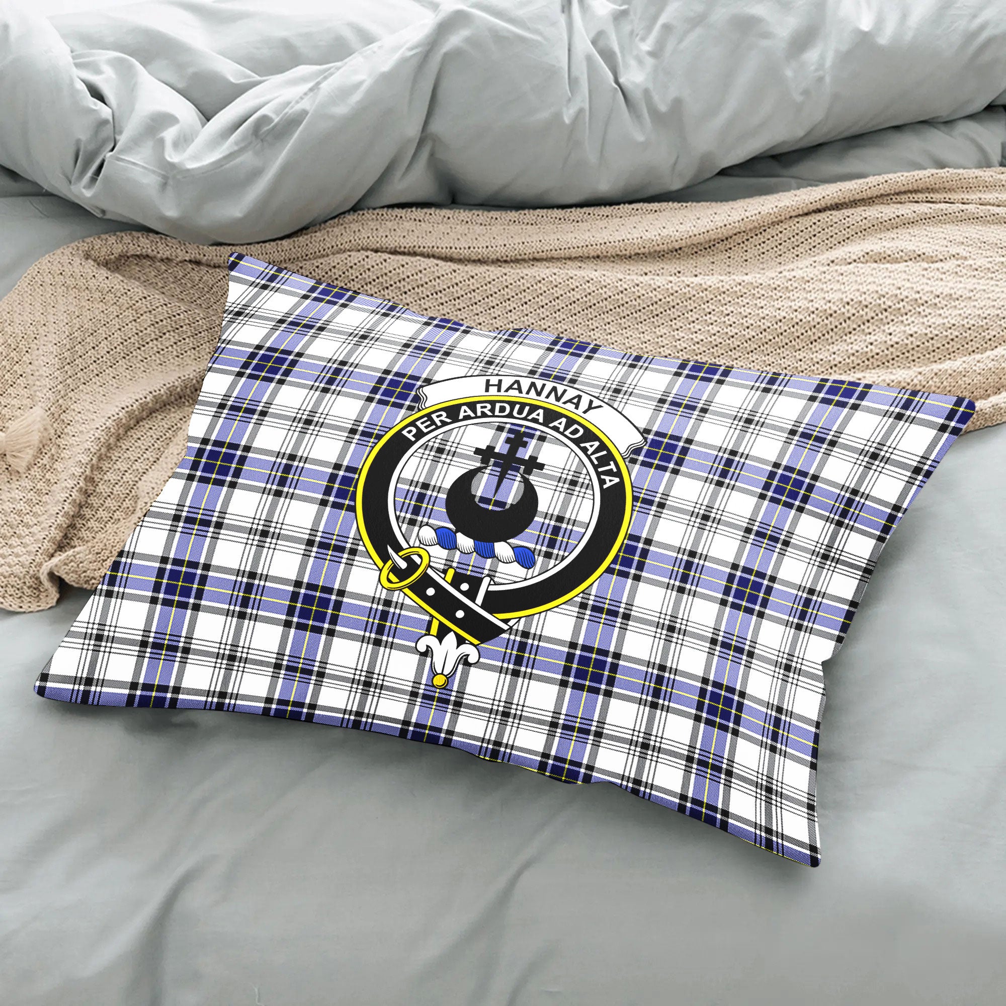 Hannay Modern Tartan Crest Pillow Cover