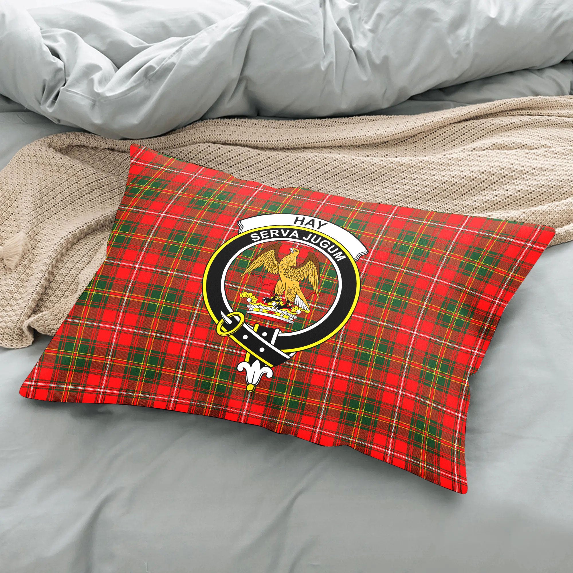 Hay Modern Tartan Crest Pillow Cover