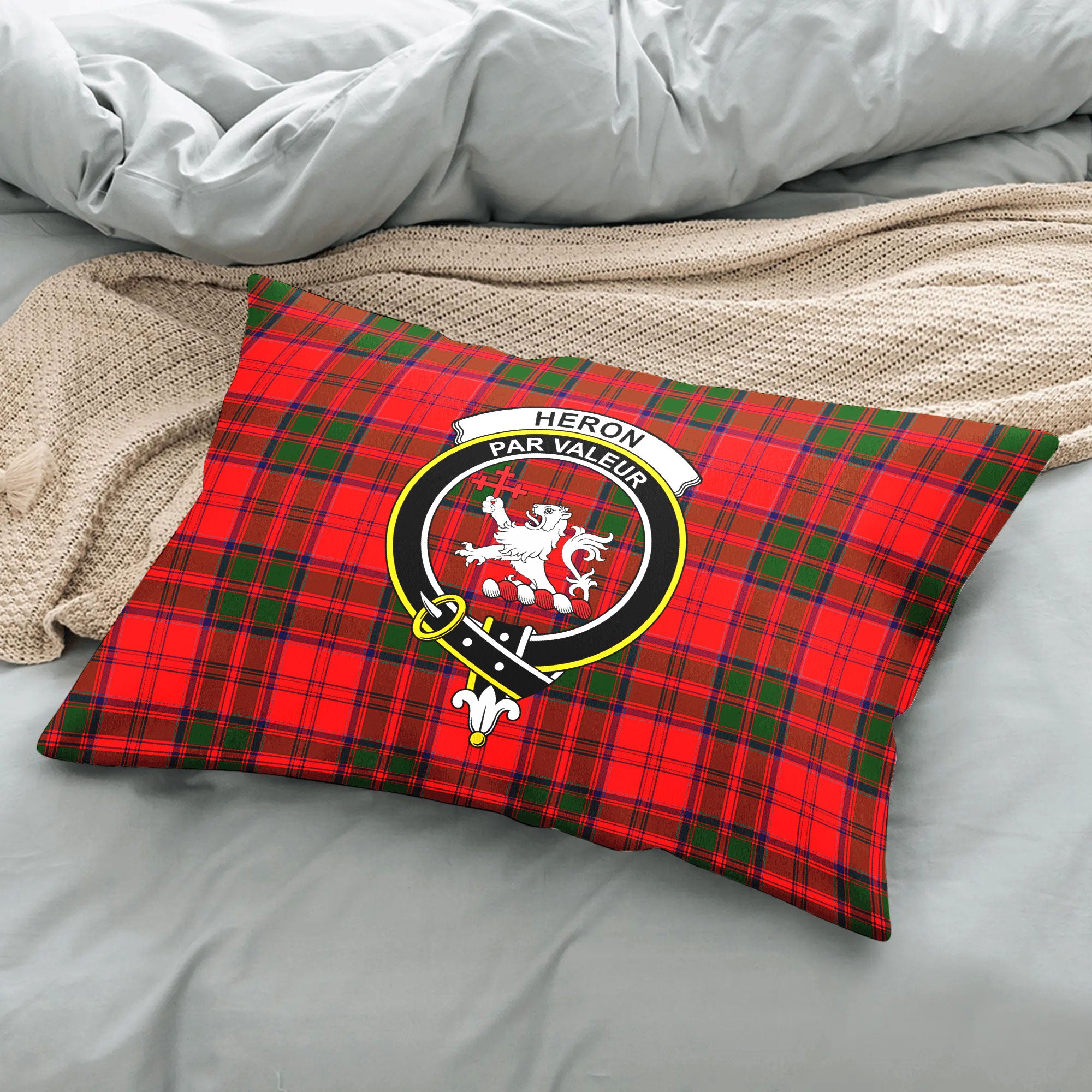 Heron Tartan Crest Pillow Cover