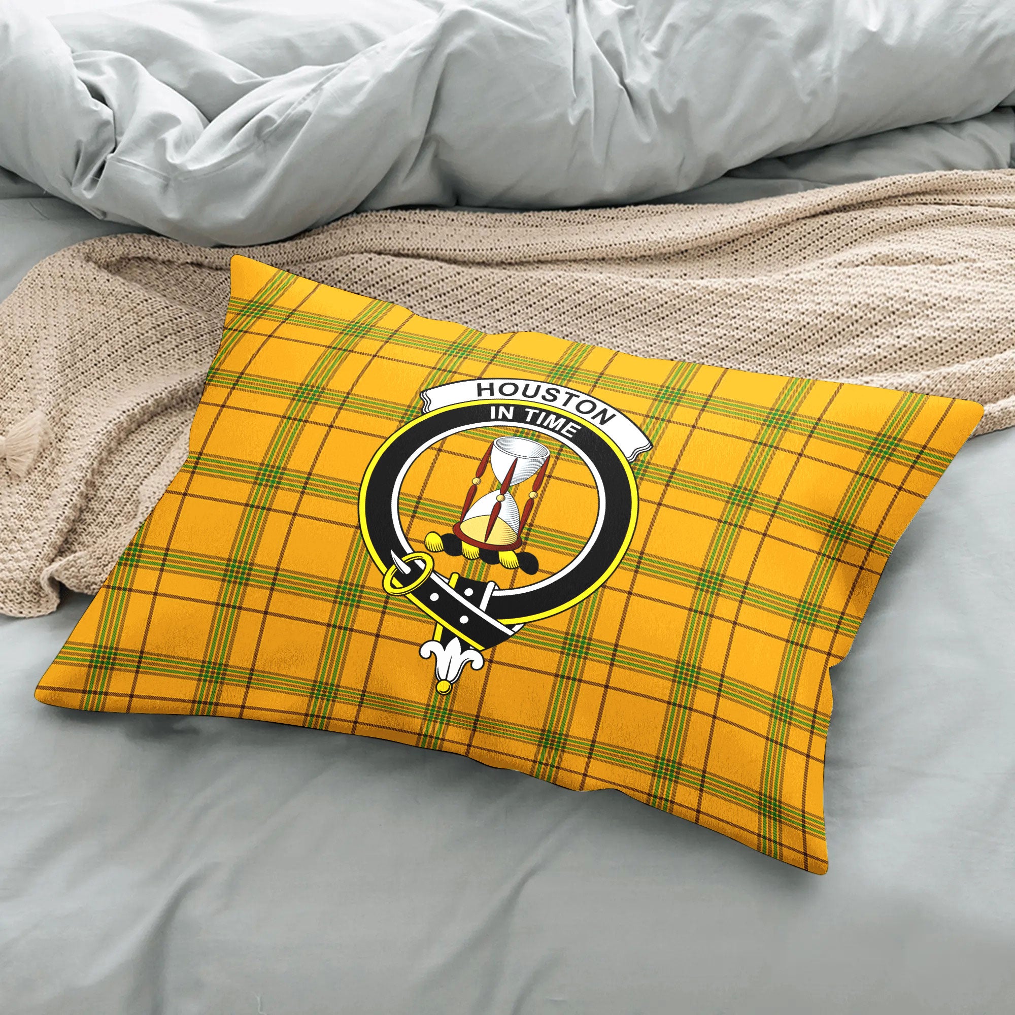 Houston Tartan Crest Pillow Cover