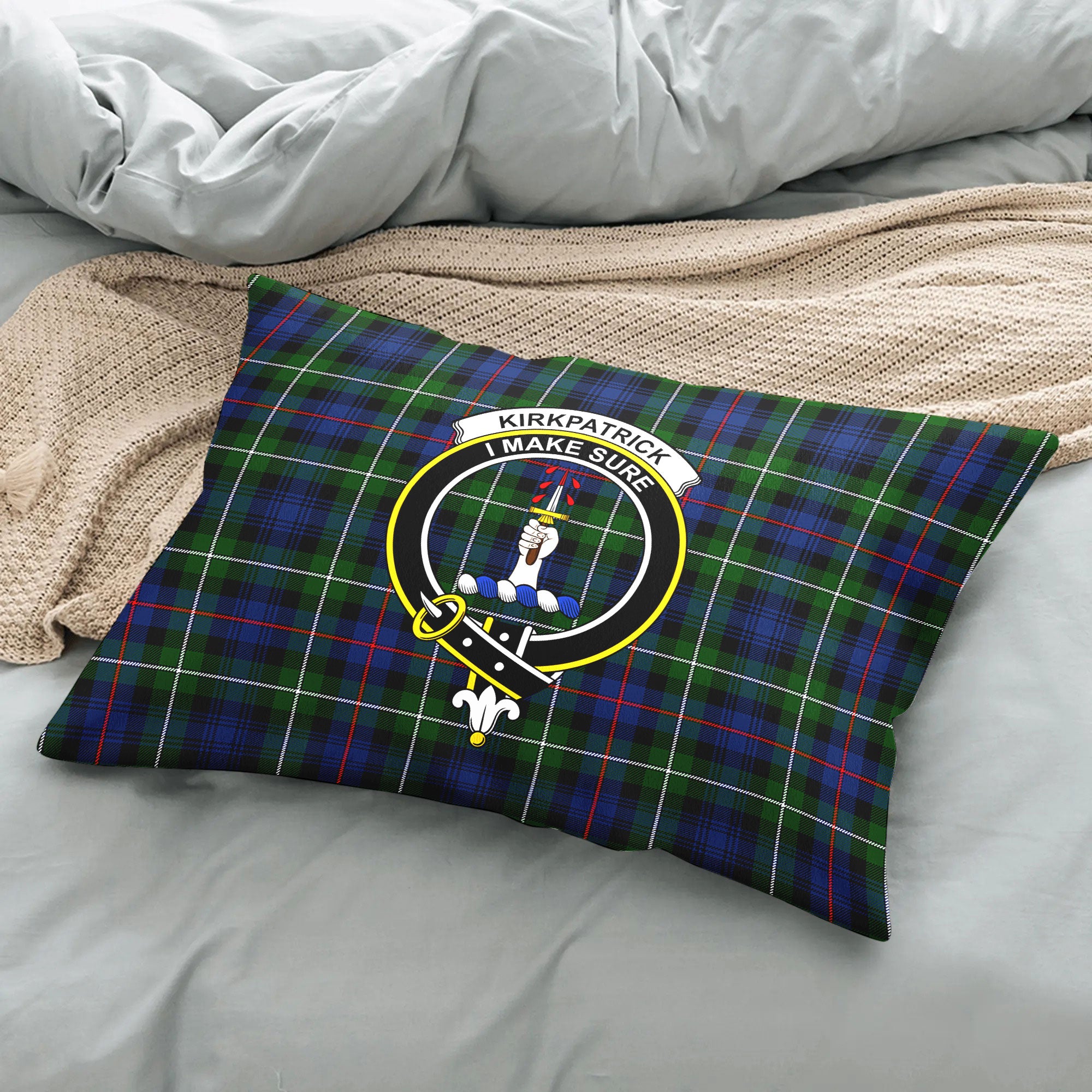 Kirkpatrick Tartan Crest Pillow Cover