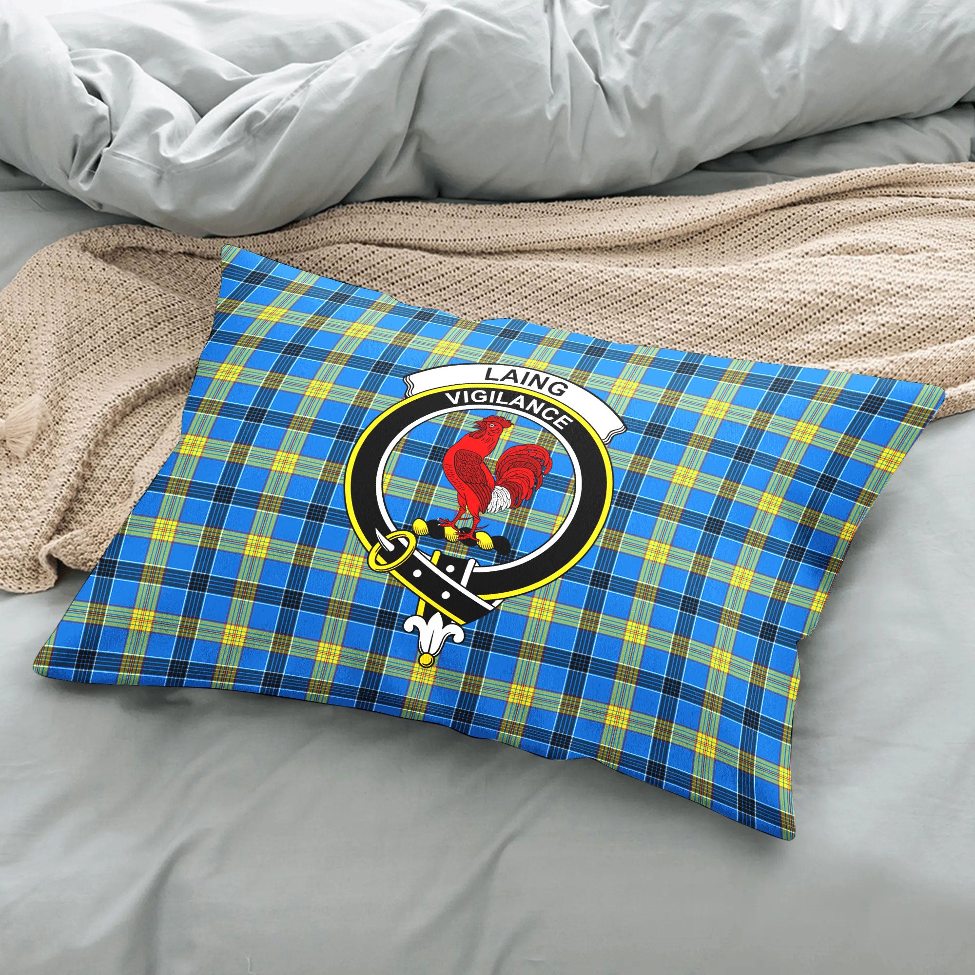 Laing Tartan Crest Pillow Cover