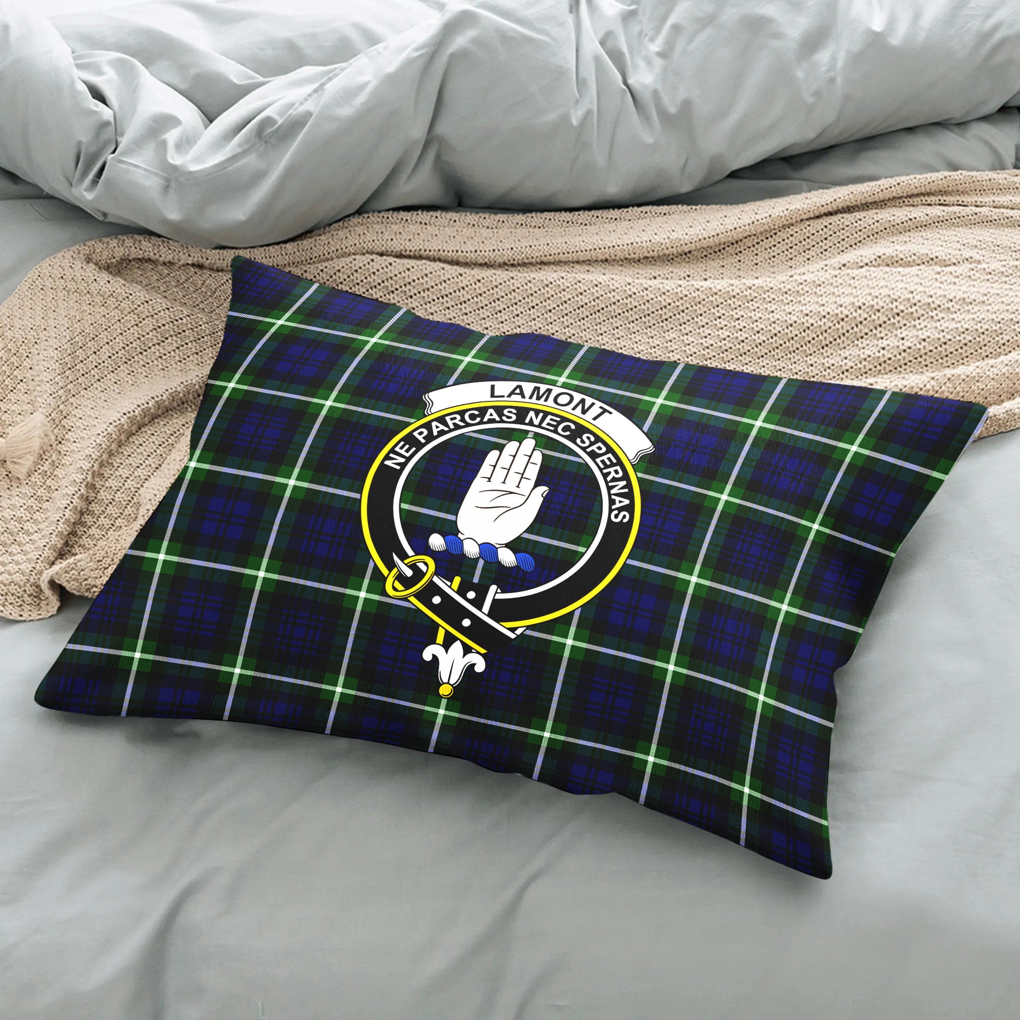 Lamont Modern Tartan Crest Pillow Cover