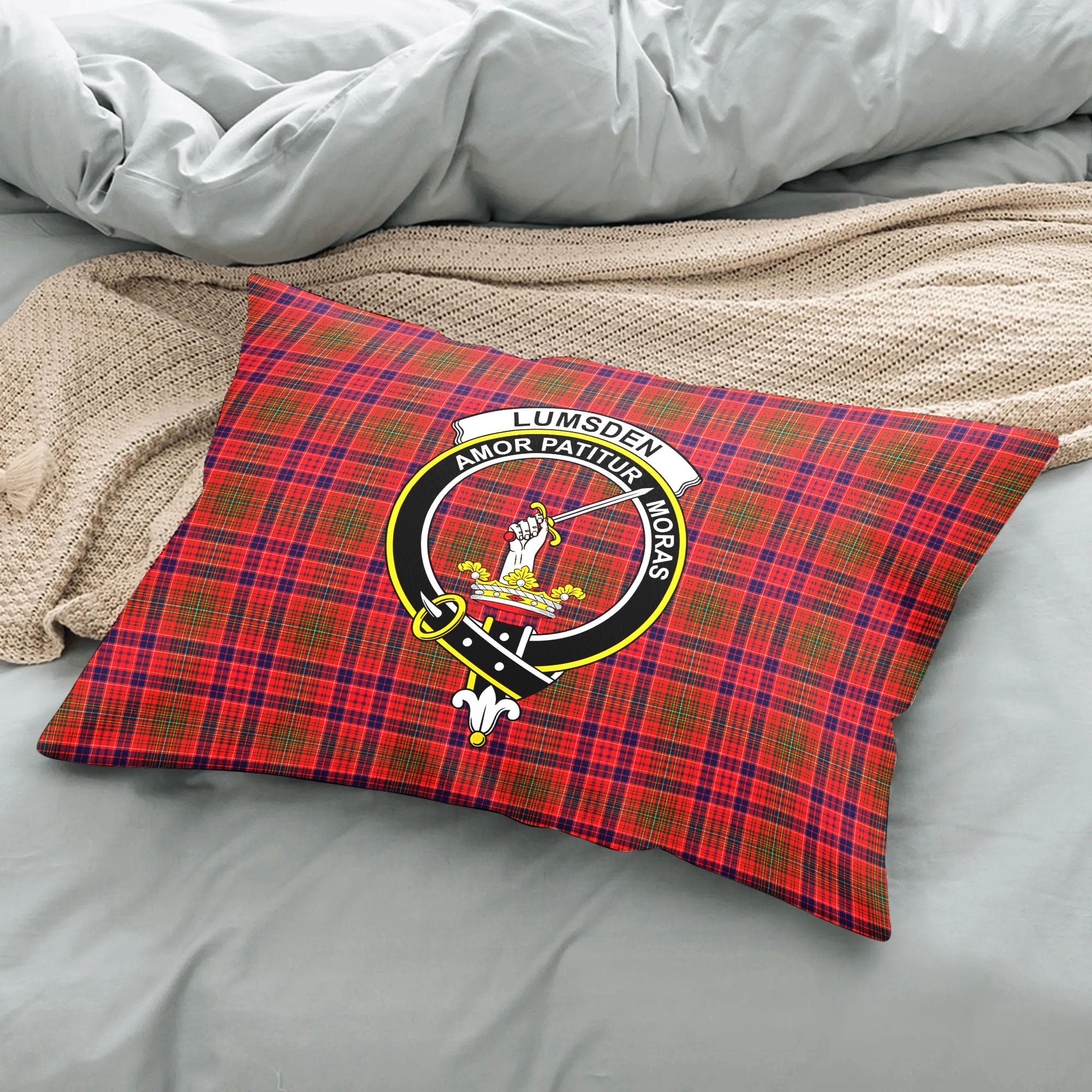 Lumsden Modern Tartan Crest Pillow Cover