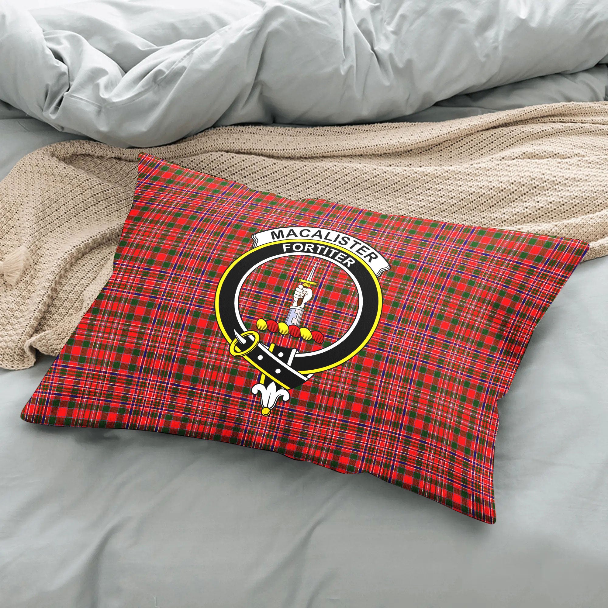 MacAlister Modern Tartan Crest Pillow Cover