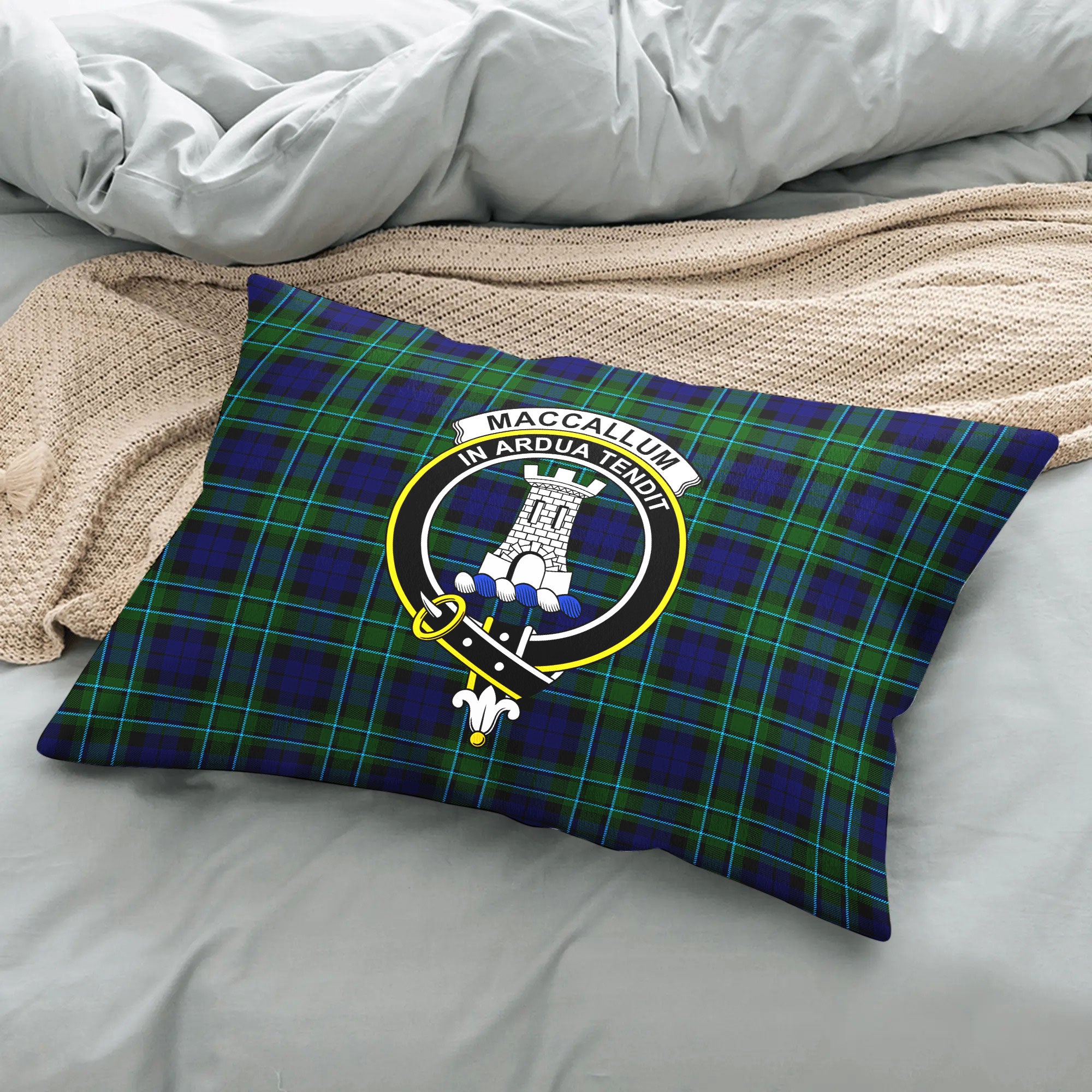 MacCallum Modern Tartan Crest Pillow Cover