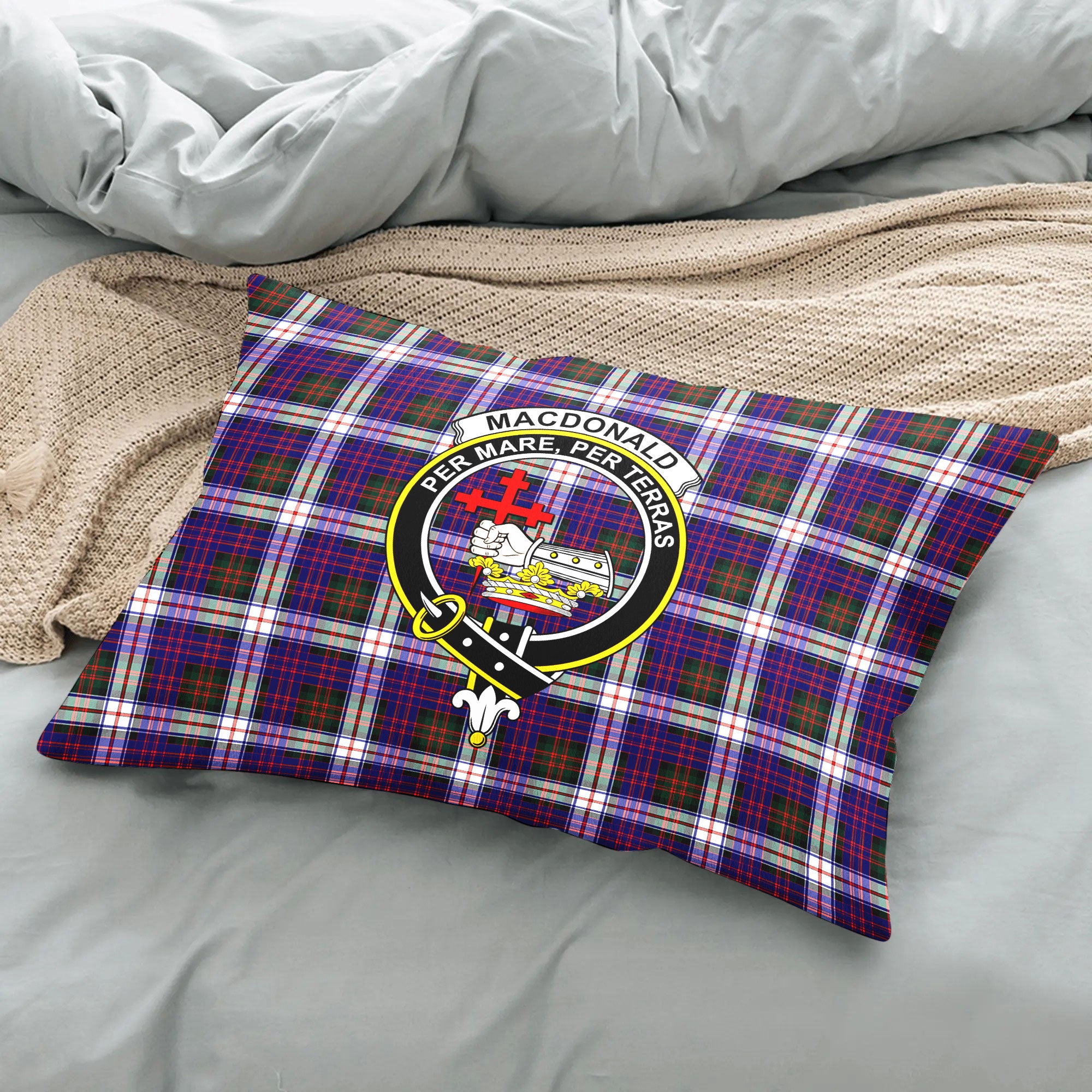 MacDonald Dress Modern Tartan Crest Pillow Cover