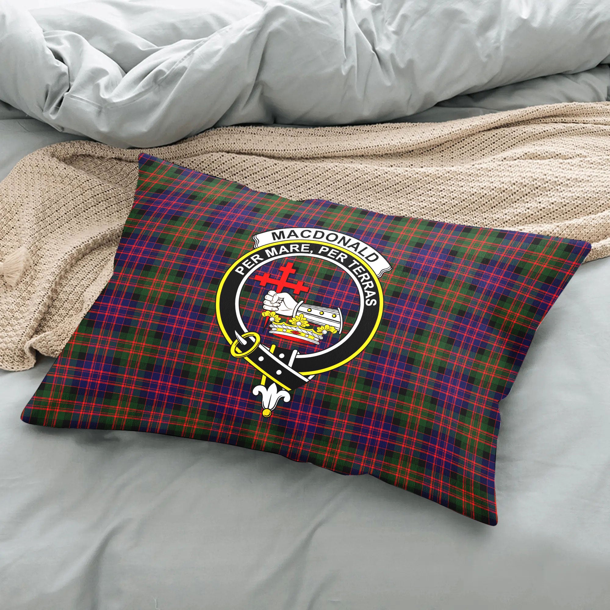 MacDonald Modern Tartan Crest Pillow Cover