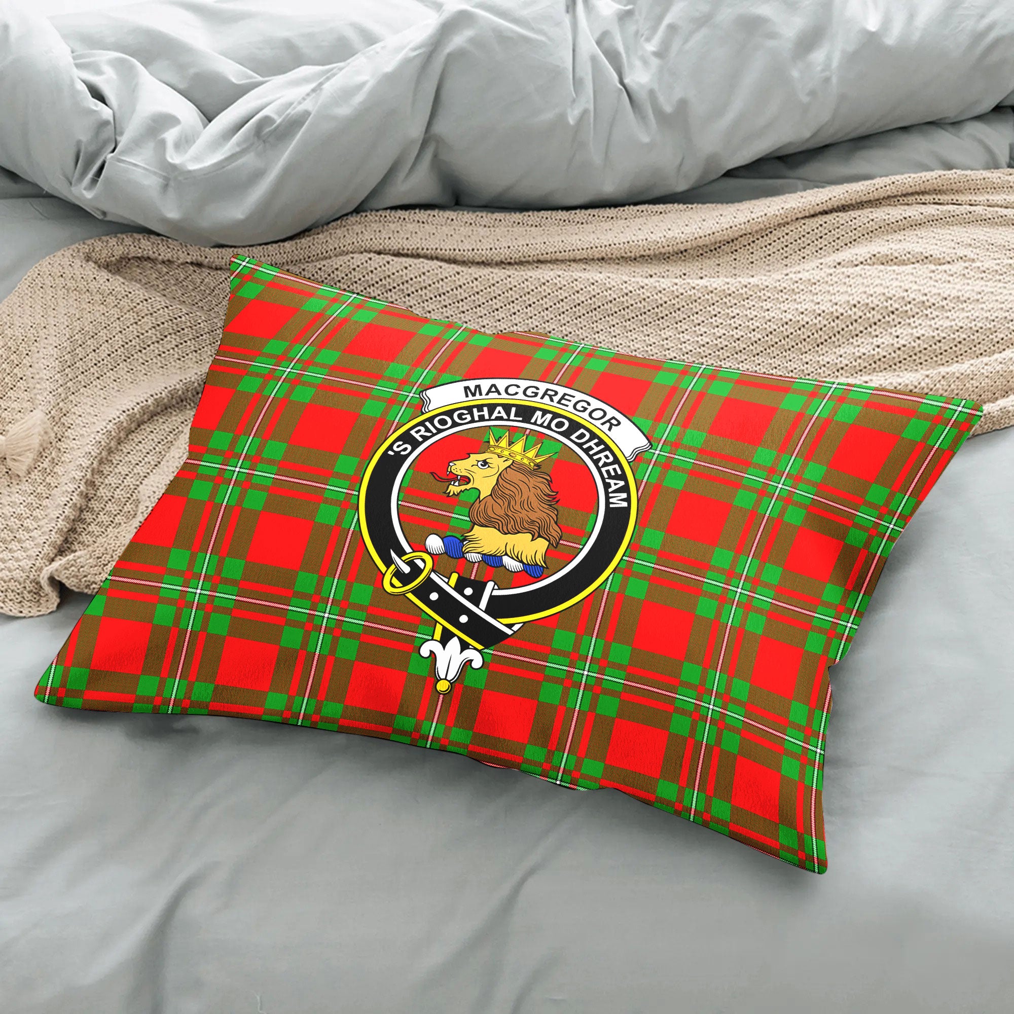 MacGregor Modern Tartan Crest Pillow Cover