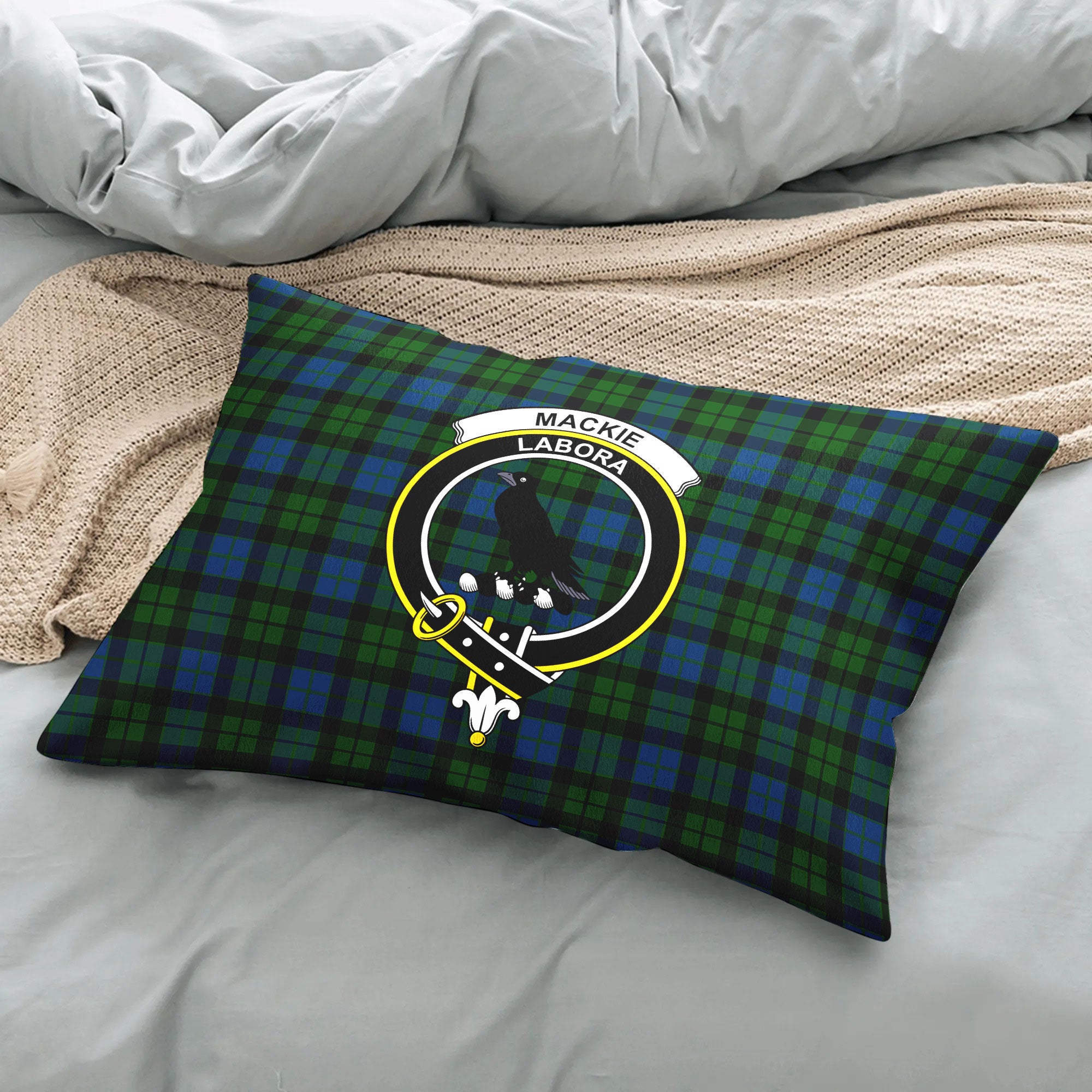 MacKie Tartan Crest Pillow Cover