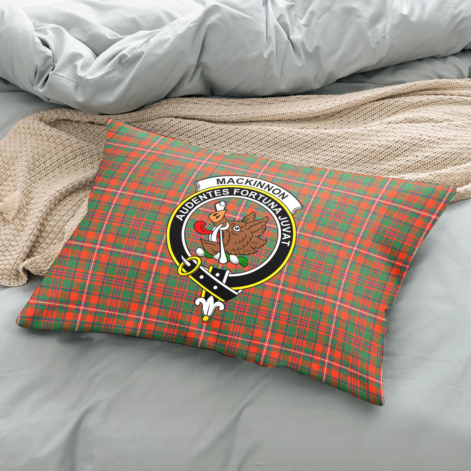 MacKinnon Ancient Tartan Crest Pillow Cover