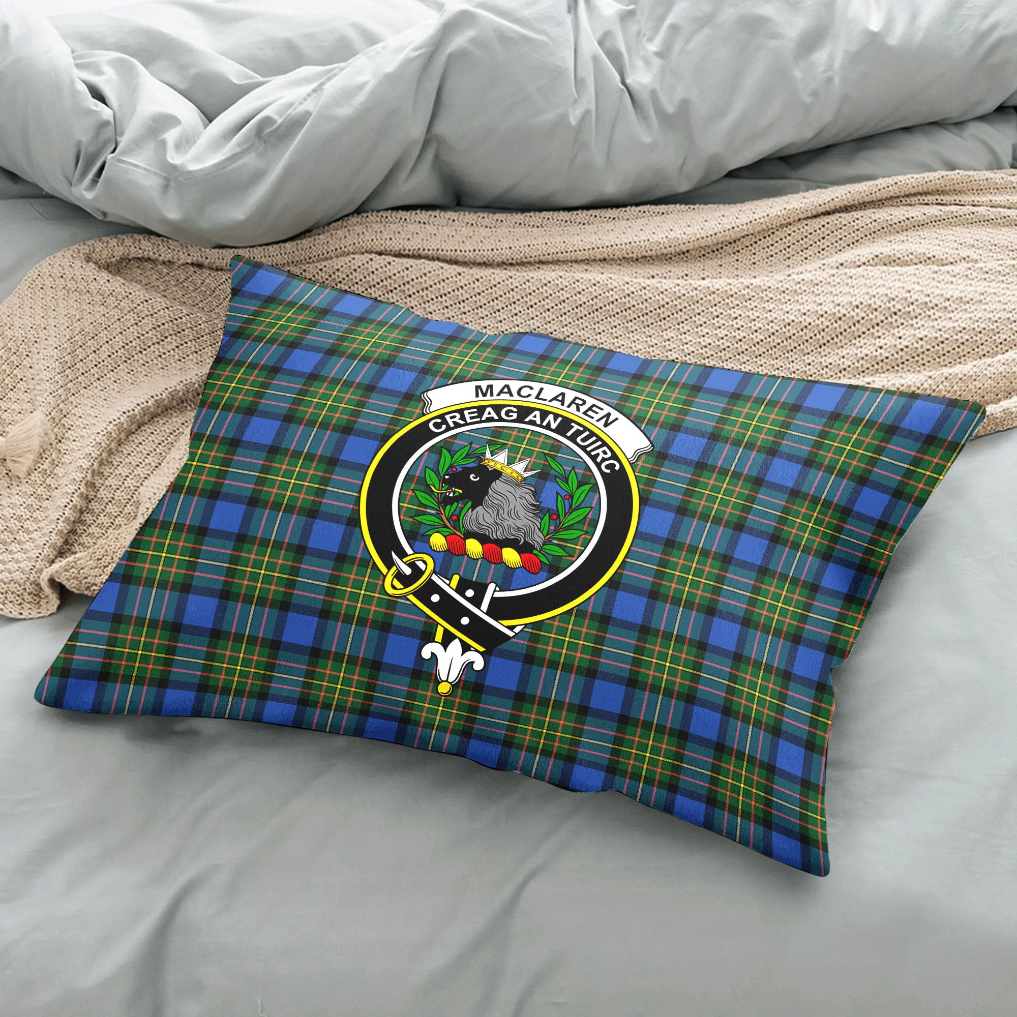 MacLaren Ancient Tartan Crest Pillow Cover