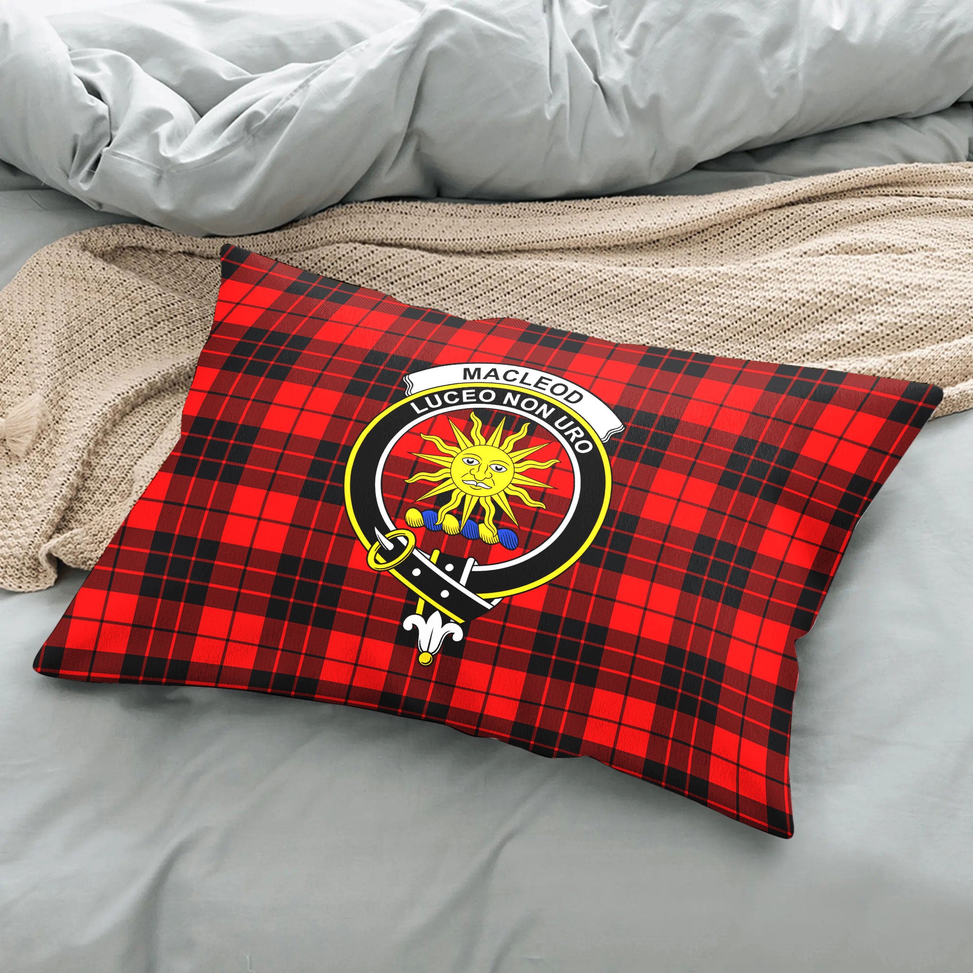 MacLeod of Raasay Tartan Crest Pillow Cover