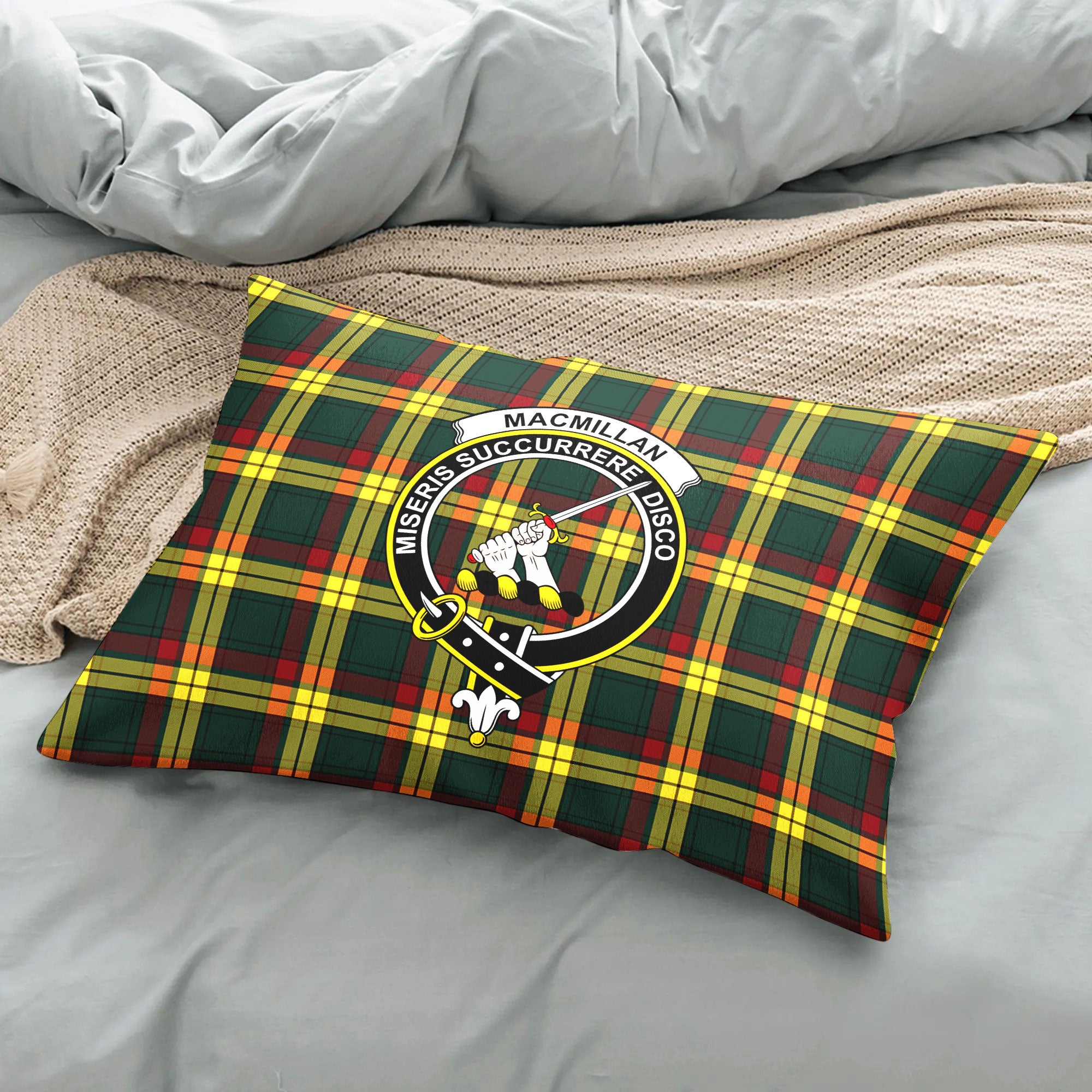 MacMillan Old Modern Tartan Crest Pillow Cover