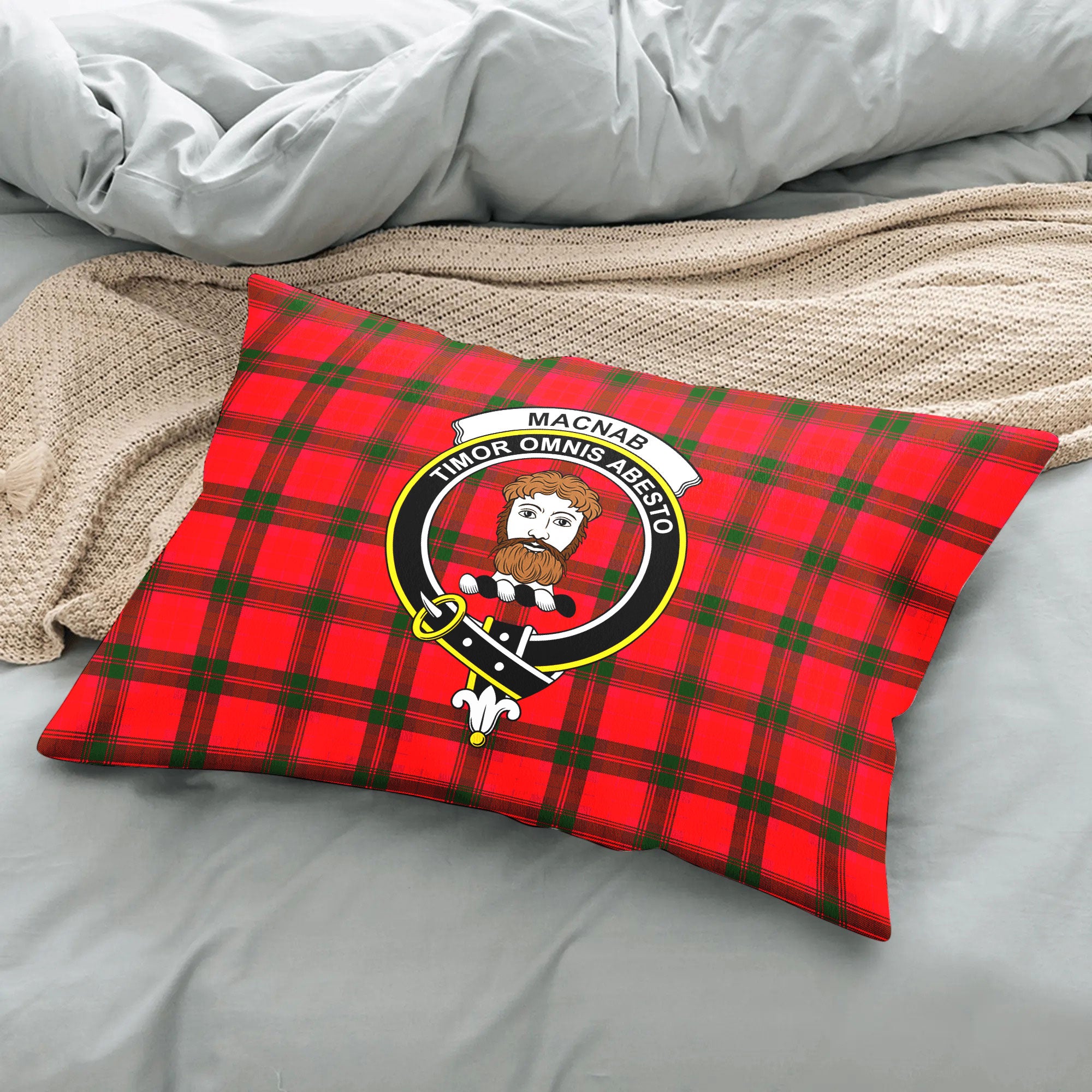 MacNab Modern Tartan Crest Pillow Cover