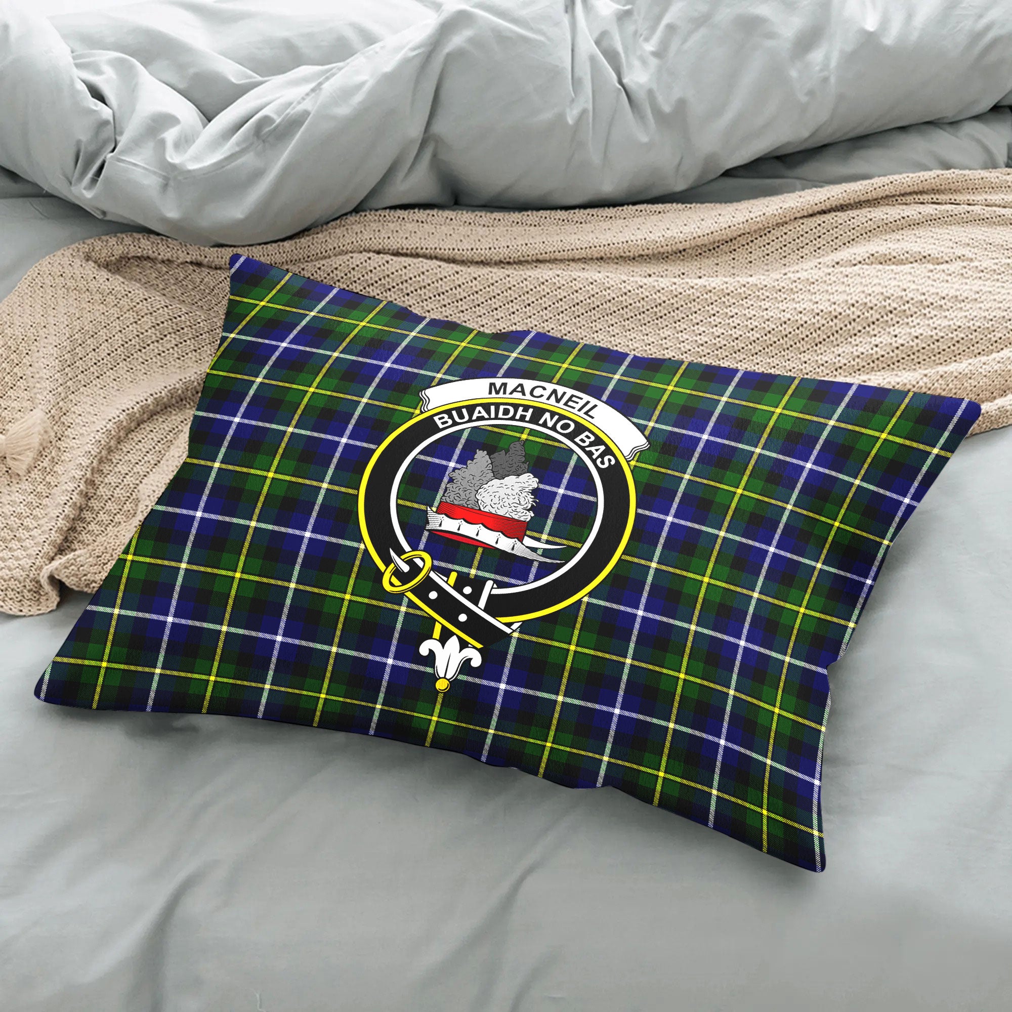 MacNeil of Barra Modern Tartan Crest Pillow Cover