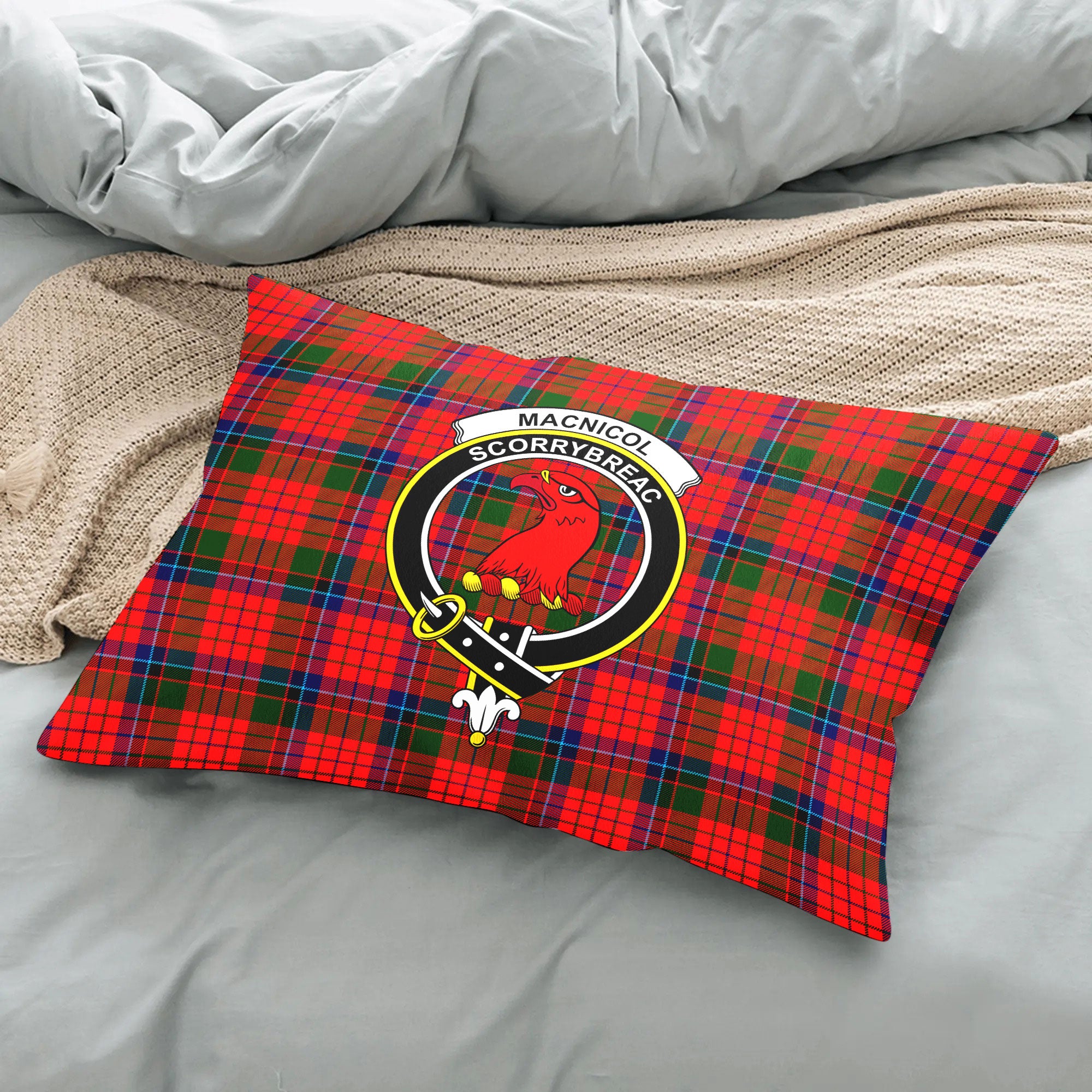 MacNicol (of Scorrybreac) Tartan Crest Pillow Cover