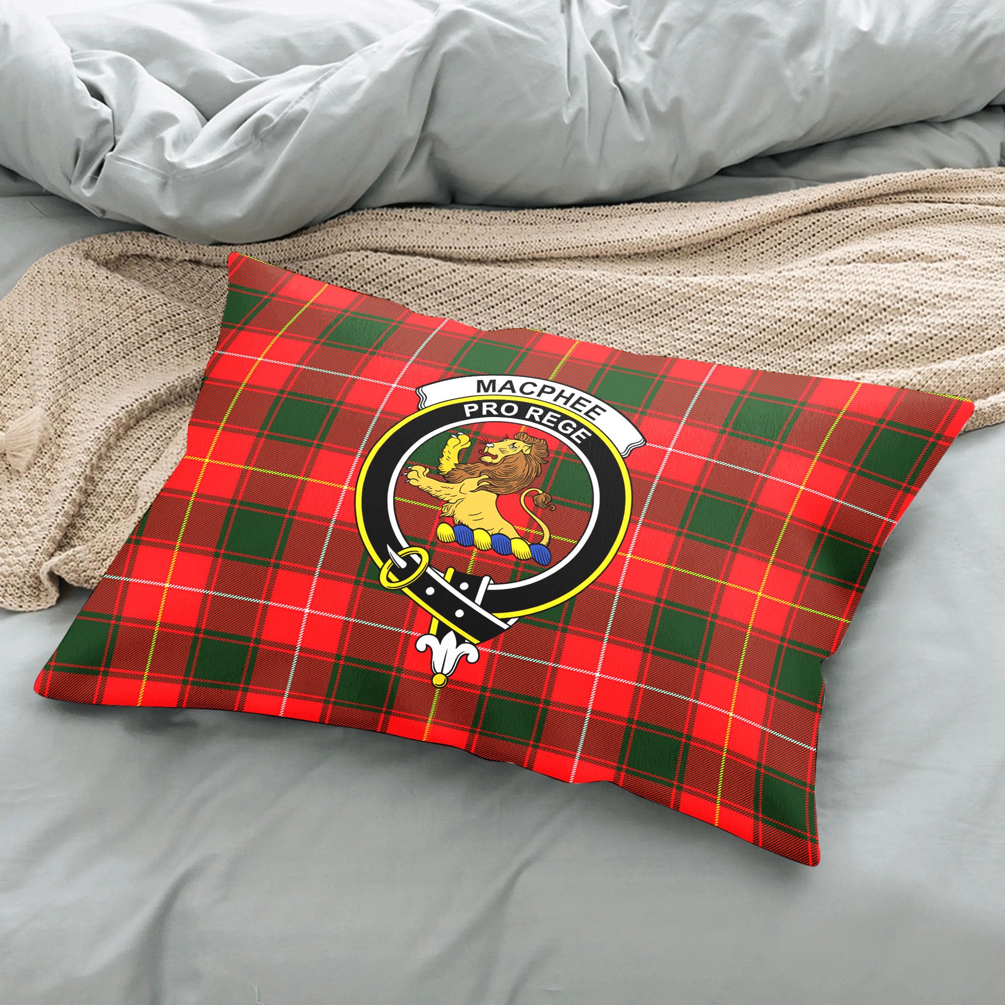 MacPhee Modern Tartan Crest Pillow Cover