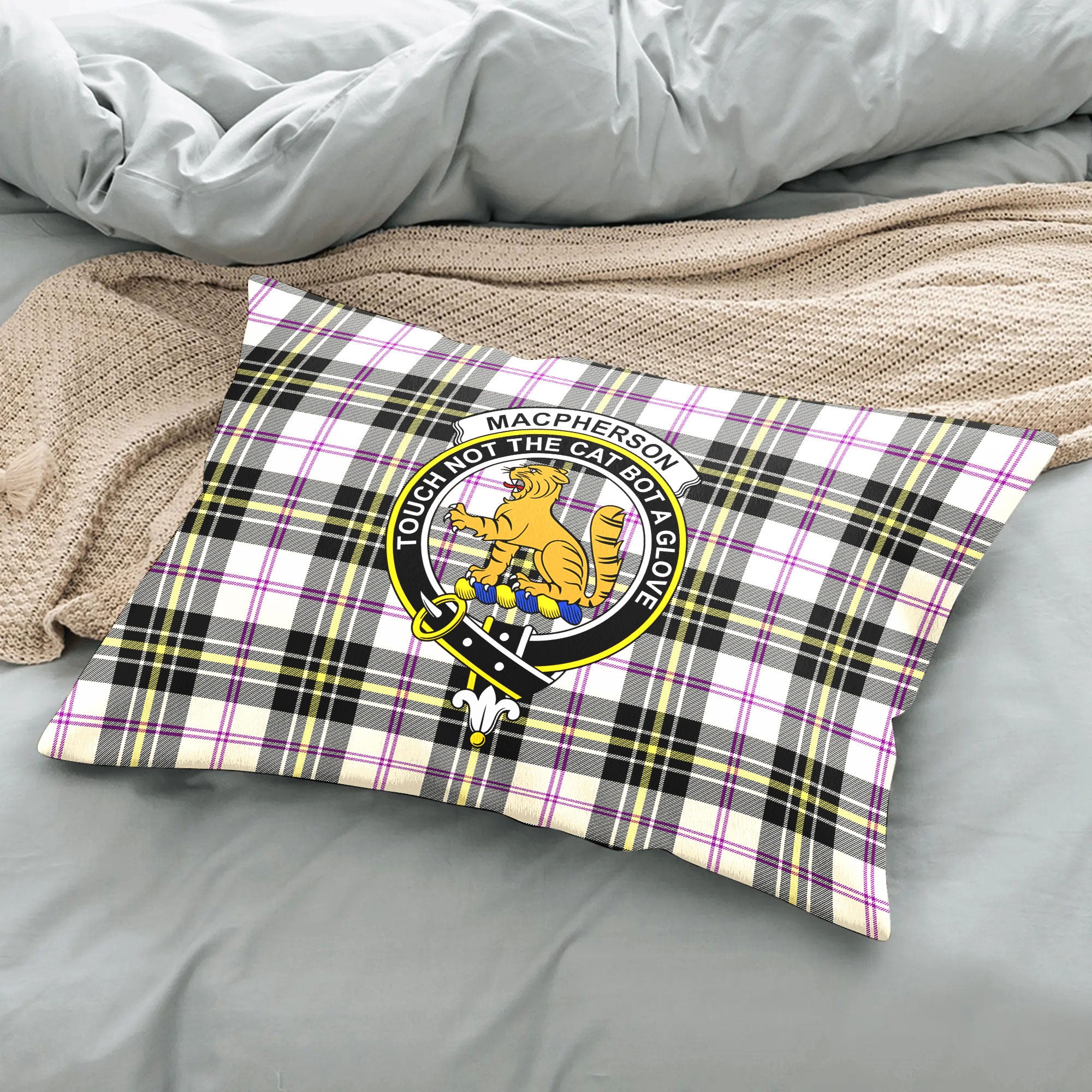 MacPherson Dress Ancient Tartan Crest Pillow Cover