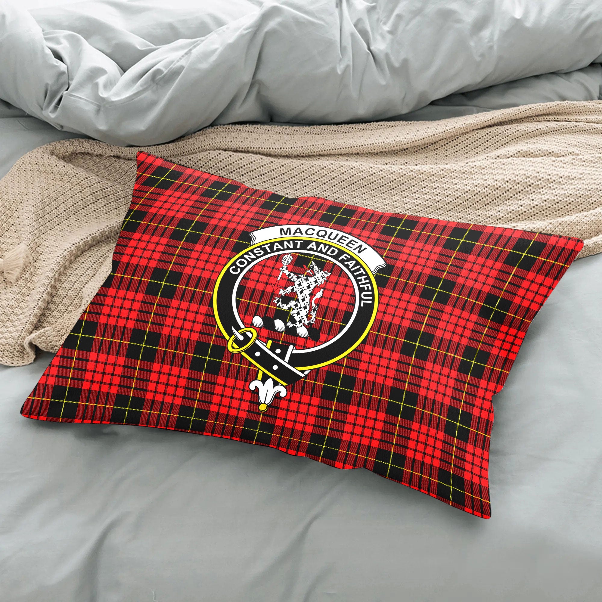 MacQueen Modern Tartan Crest Pillow Cover