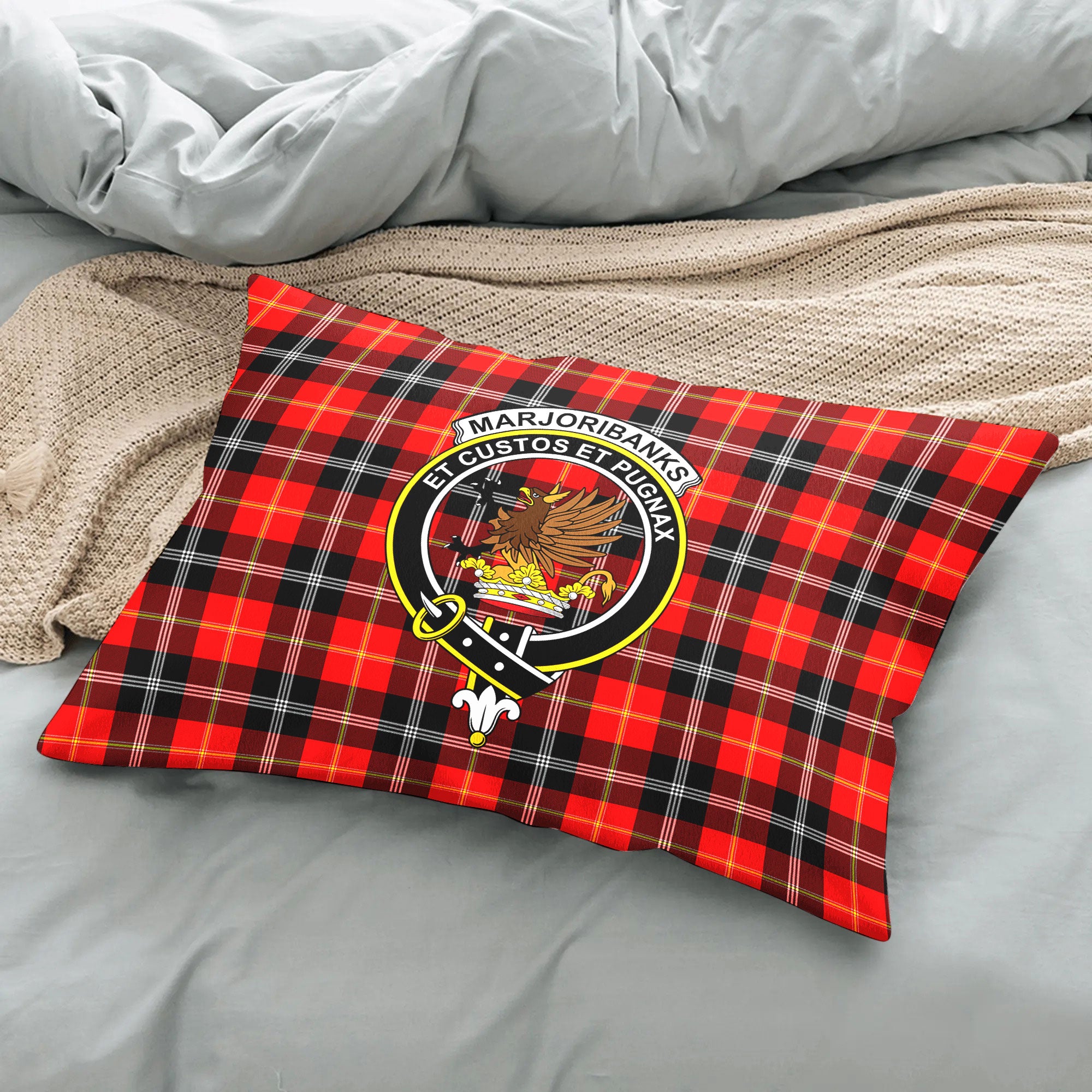 Marjoribanks Tartan Crest Pillow Cover