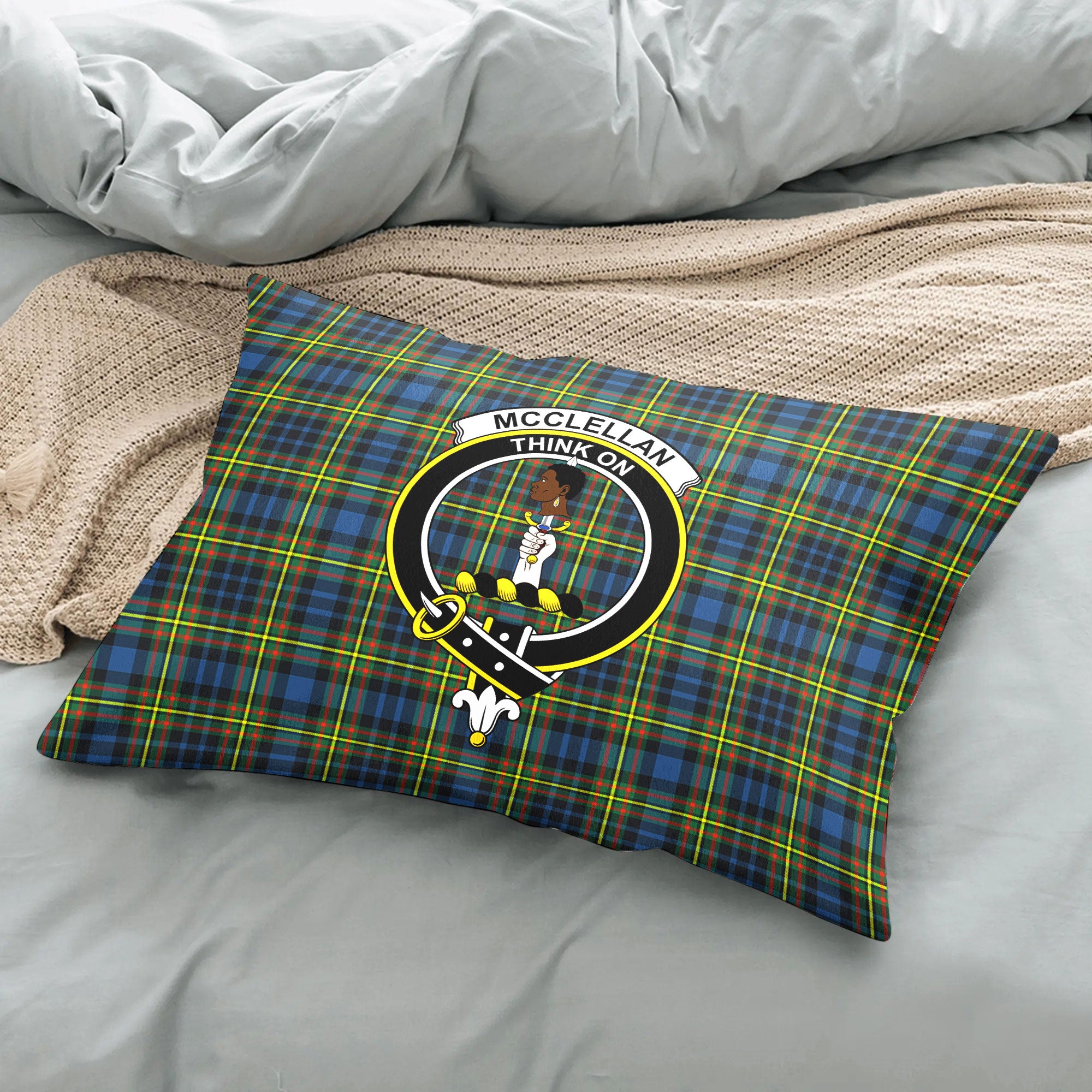 McClellan Ancient Tartan Crest Pillow Cover