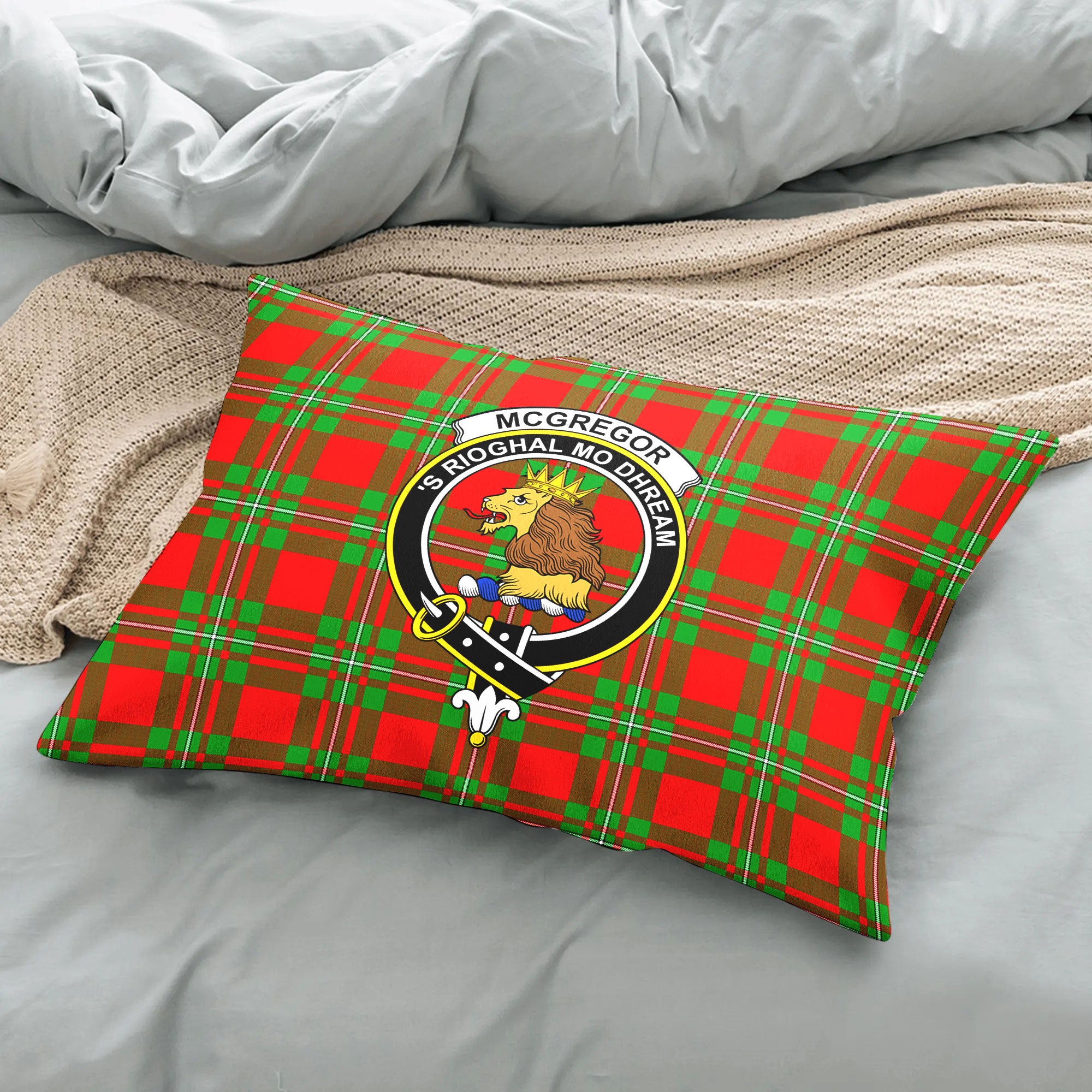 McGregor Modern Tartan Crest Pillow Cover