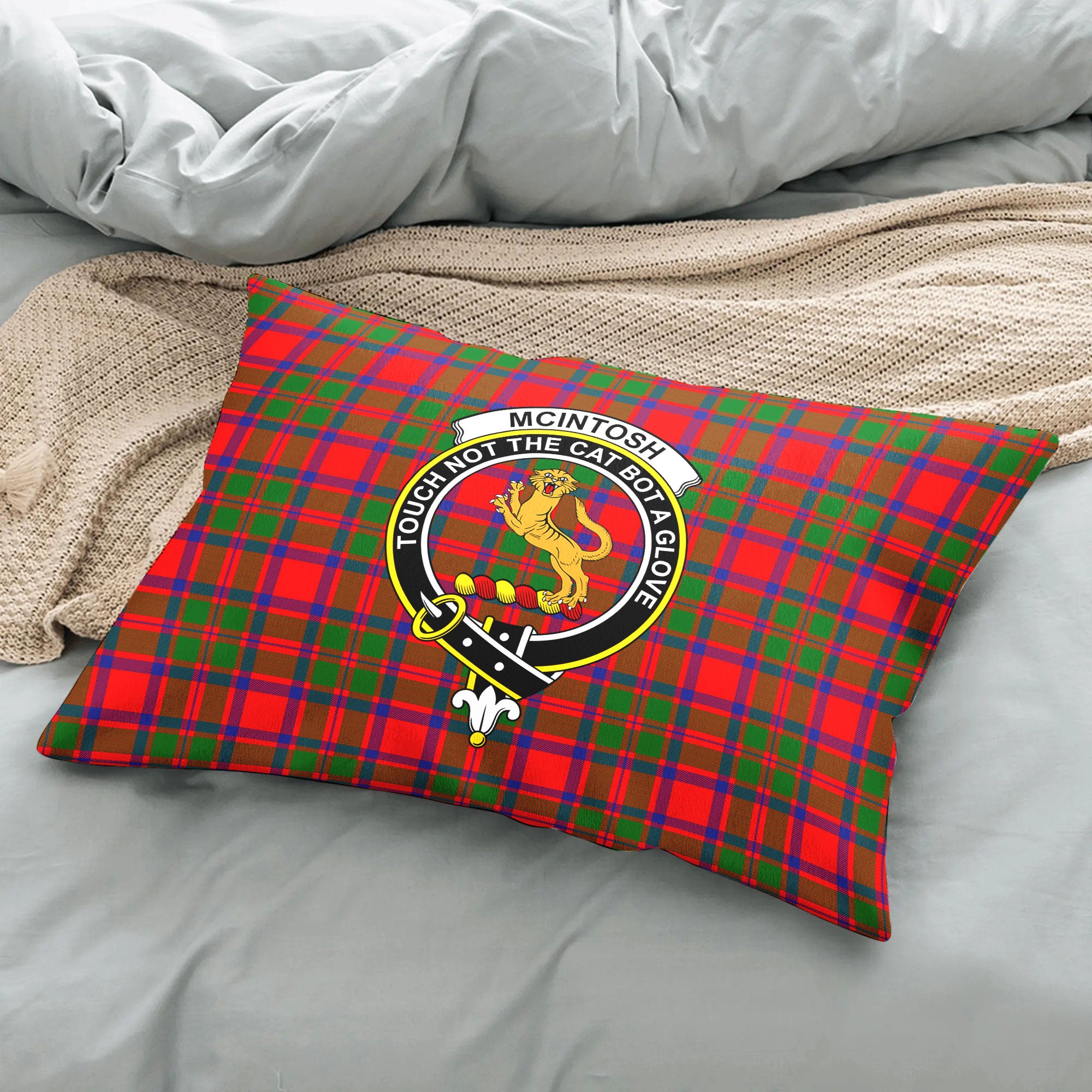 McIntosh Modern Tartan Crest Pillow Cover