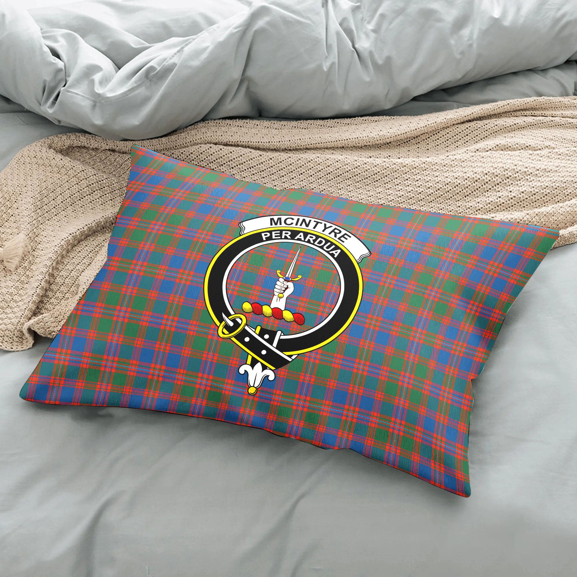 McIntyre Ancient Tartan Crest Pillow Cover