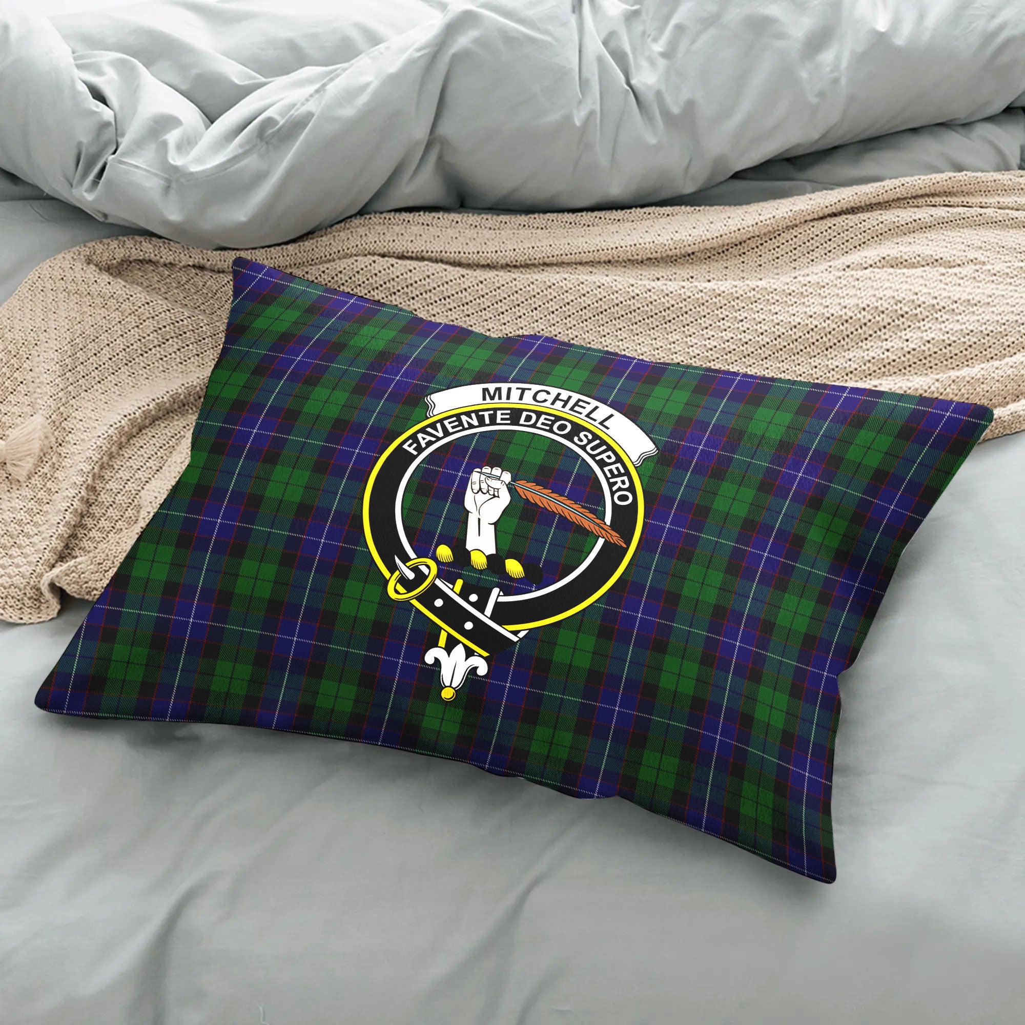 Mitchell Tartan Crest Pillow Cover