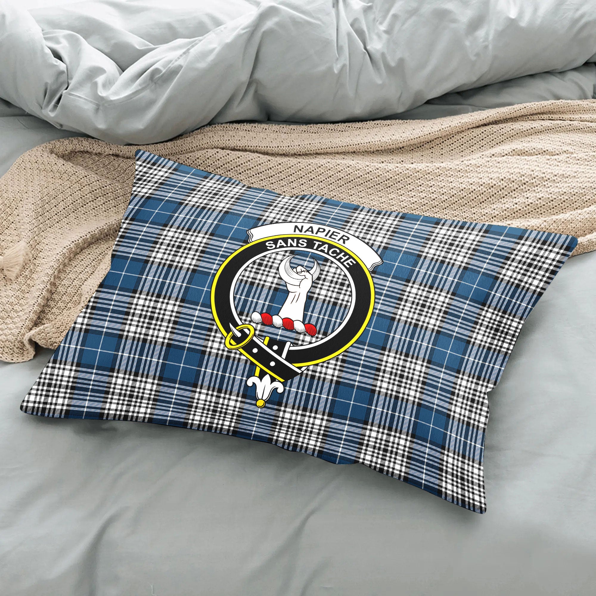 Napier Modern Tartan Crest Pillow Cover