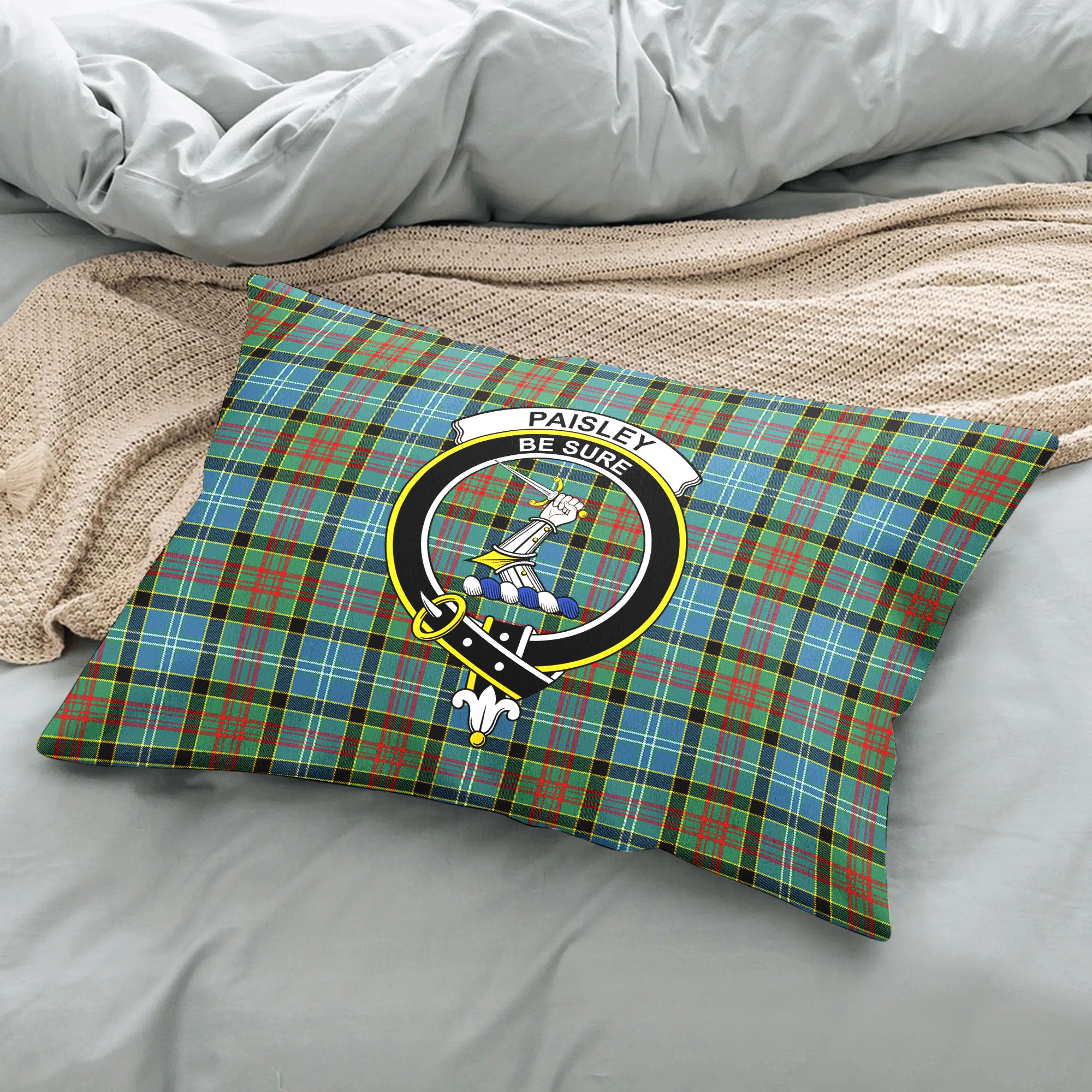 Paisley District Tartan Crest Pillow Cover