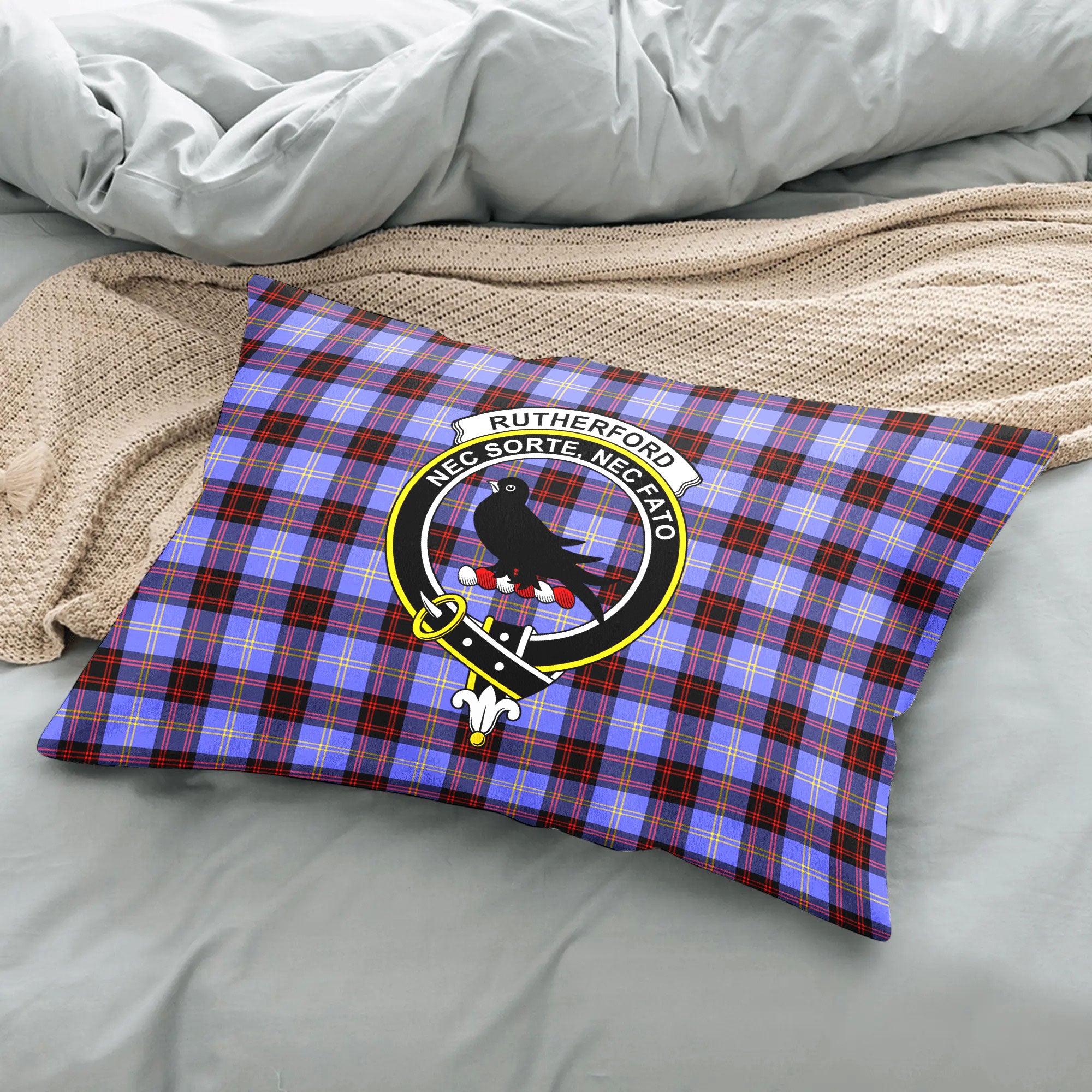 Rutherford Tartan Crest Pillow Cover