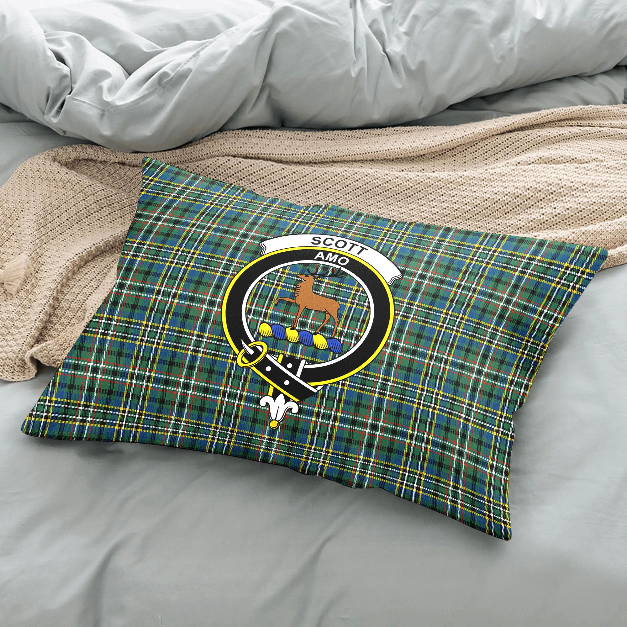 Scott Green Ancient Tartan Crest Pillow Cover