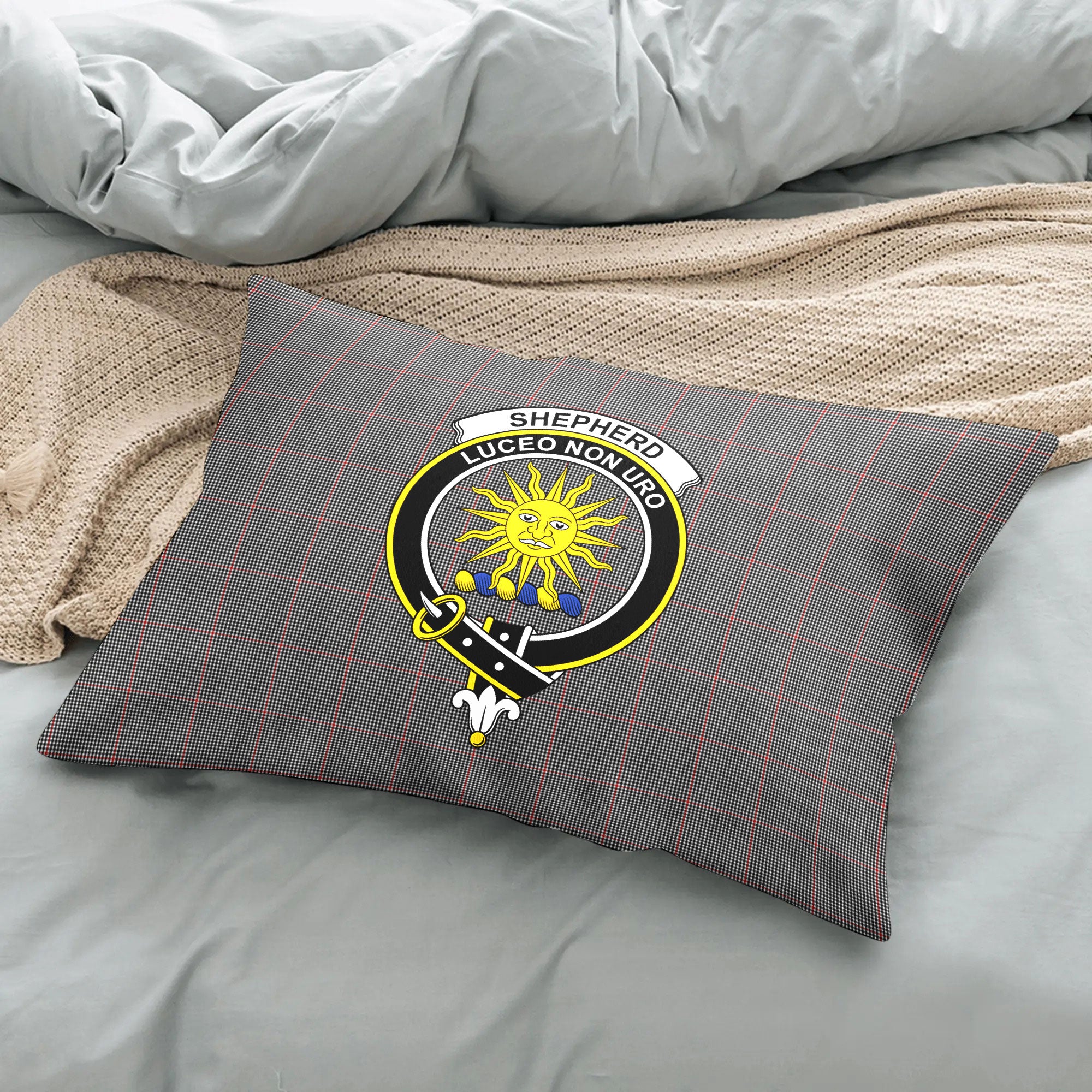 Shepherd Tartan Crest Pillow Cover