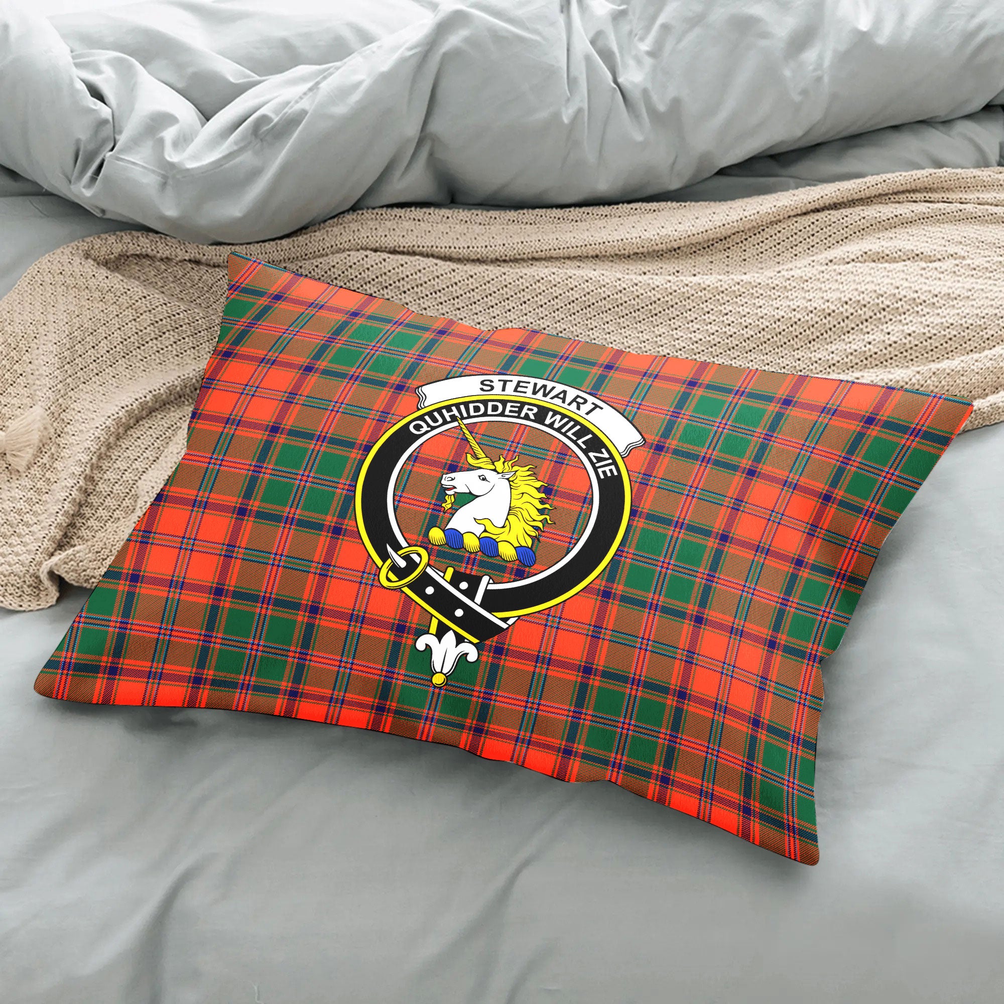 Stewart of Appin Ancient Tartan Crest Pillow Cover