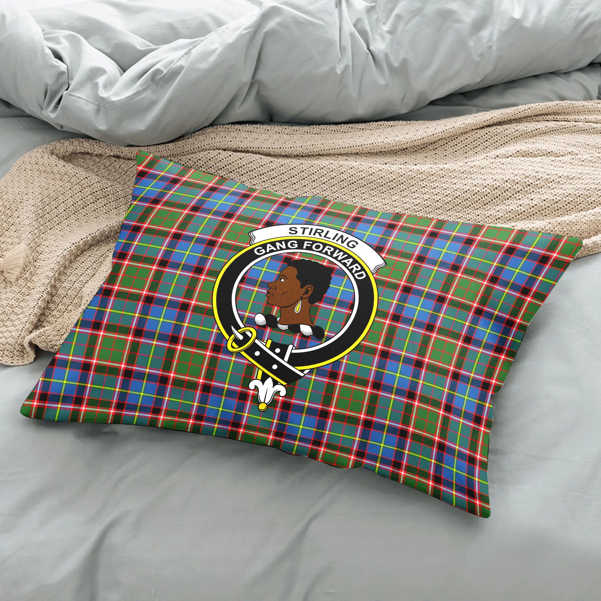 Stirling (of Keir) Tartan Crest Pillow Cover