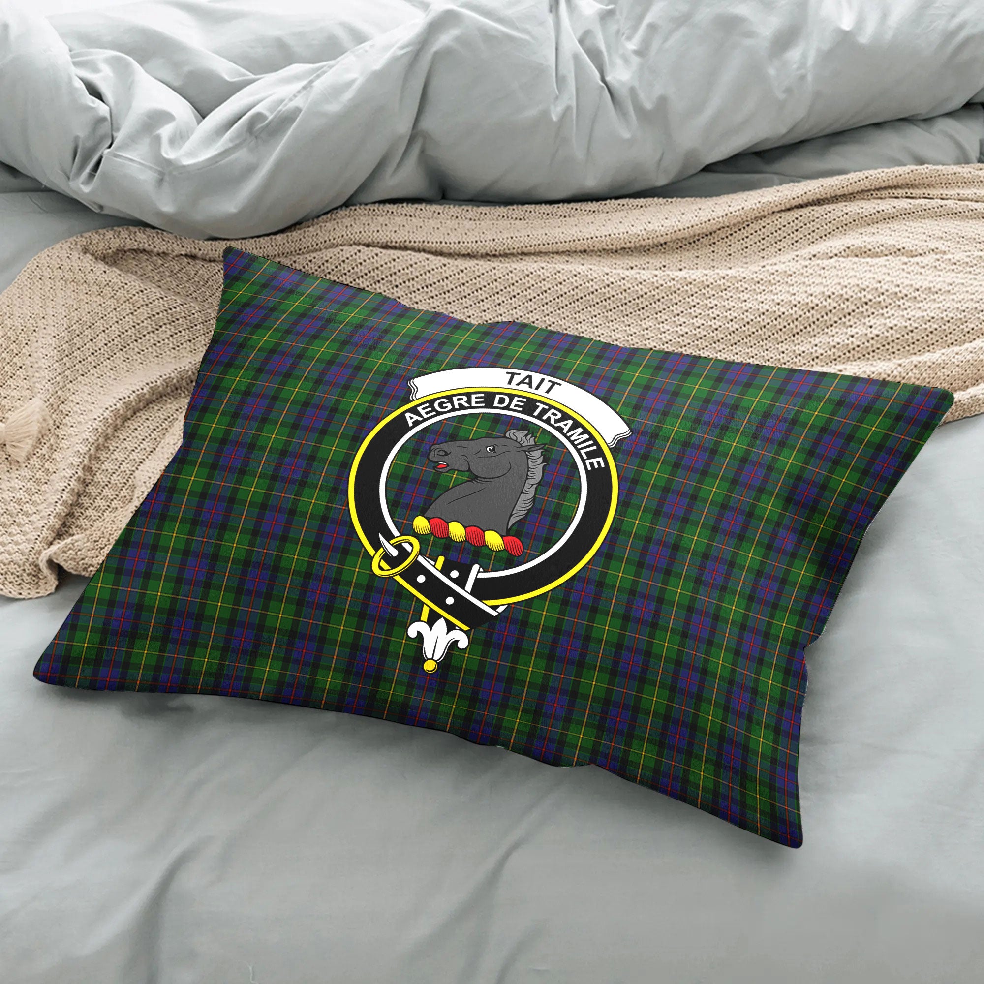 Tait Tartan Crest Pillow Cover