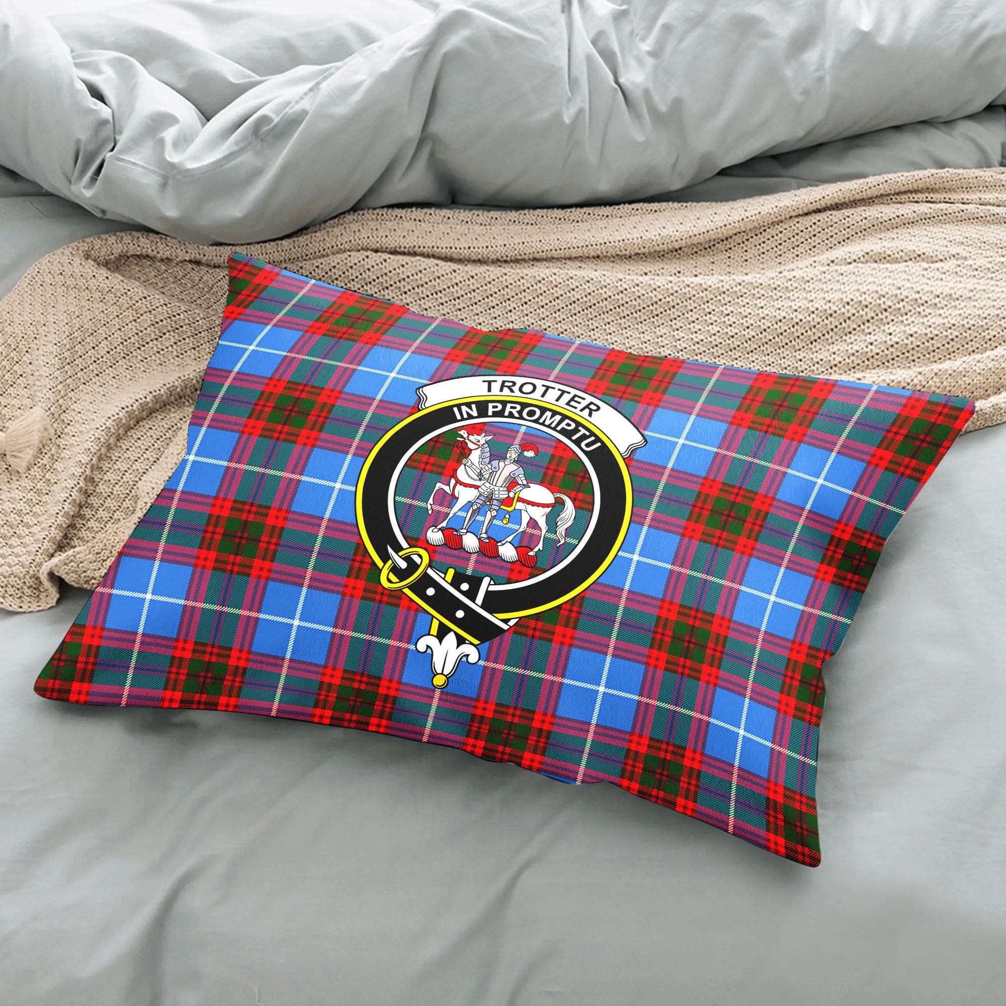 Trotter Tartan Crest Pillow Cover