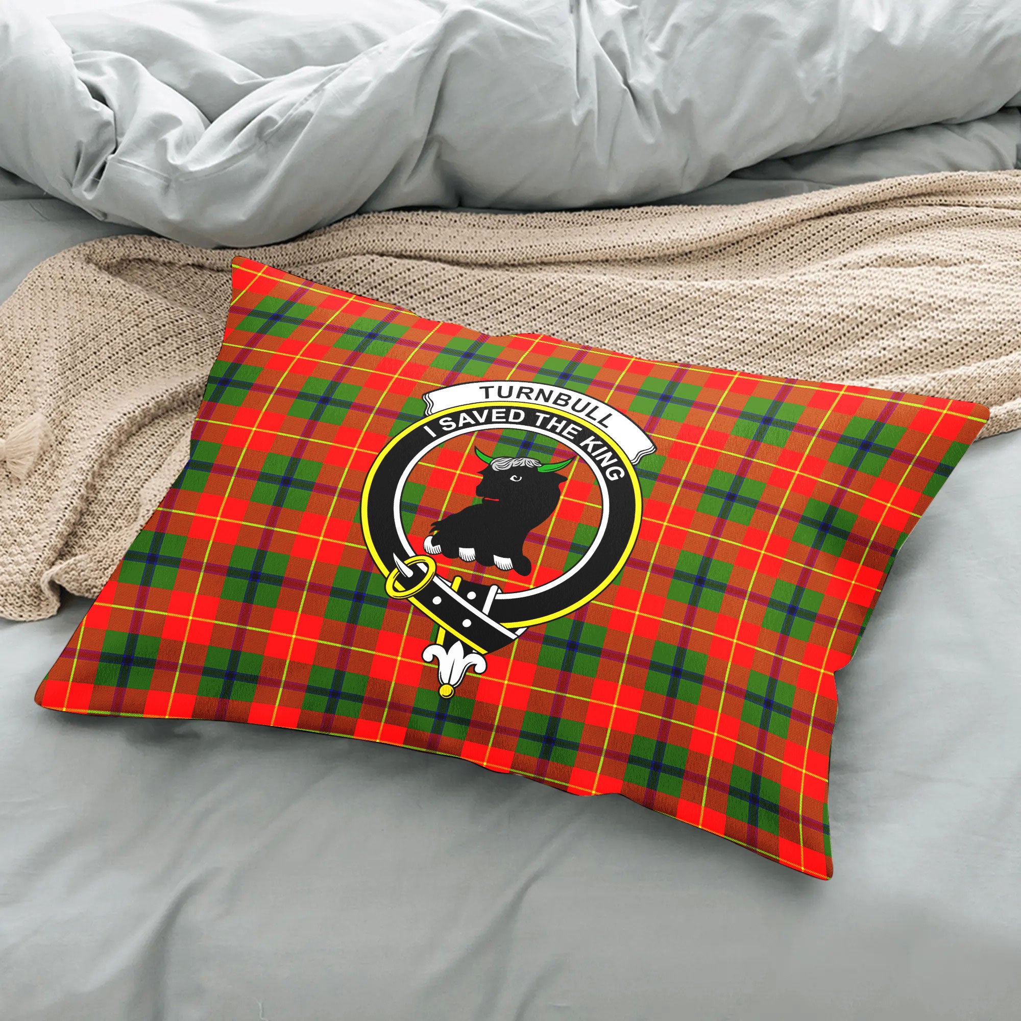 Turnbull Dress Tartan Crest Pillow Cover