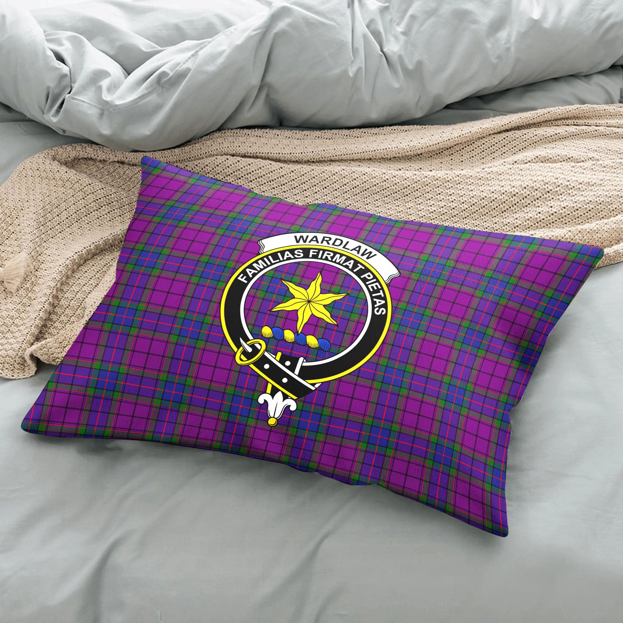 Wardlaw Modern Tartan Crest Pillow Cover