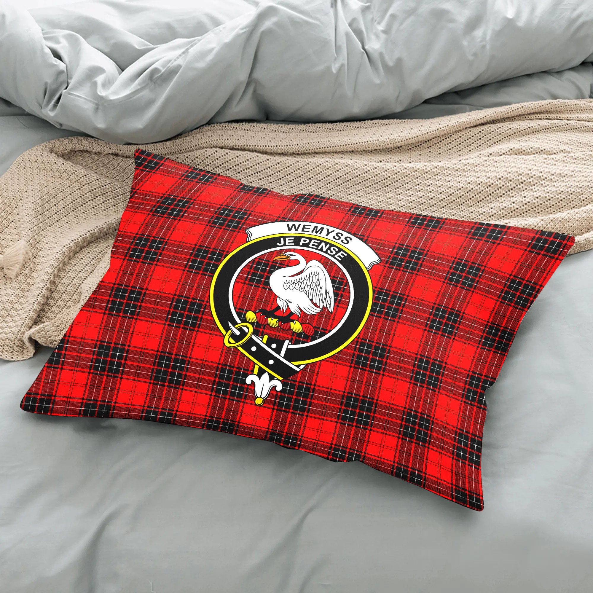 Wemyss Modern Tartan Crest Pillow Cover