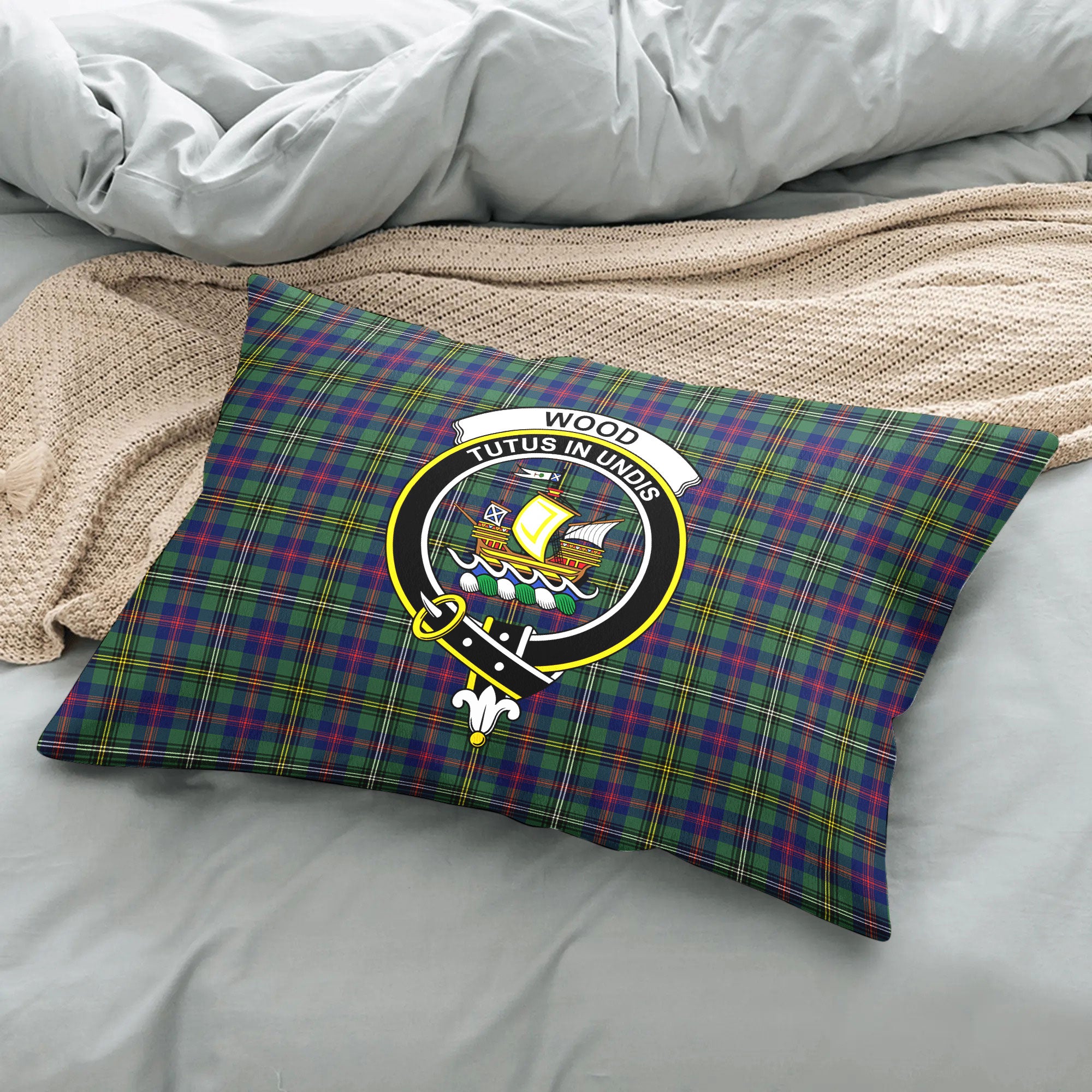 Wood Tartan Crest Pillow Cover