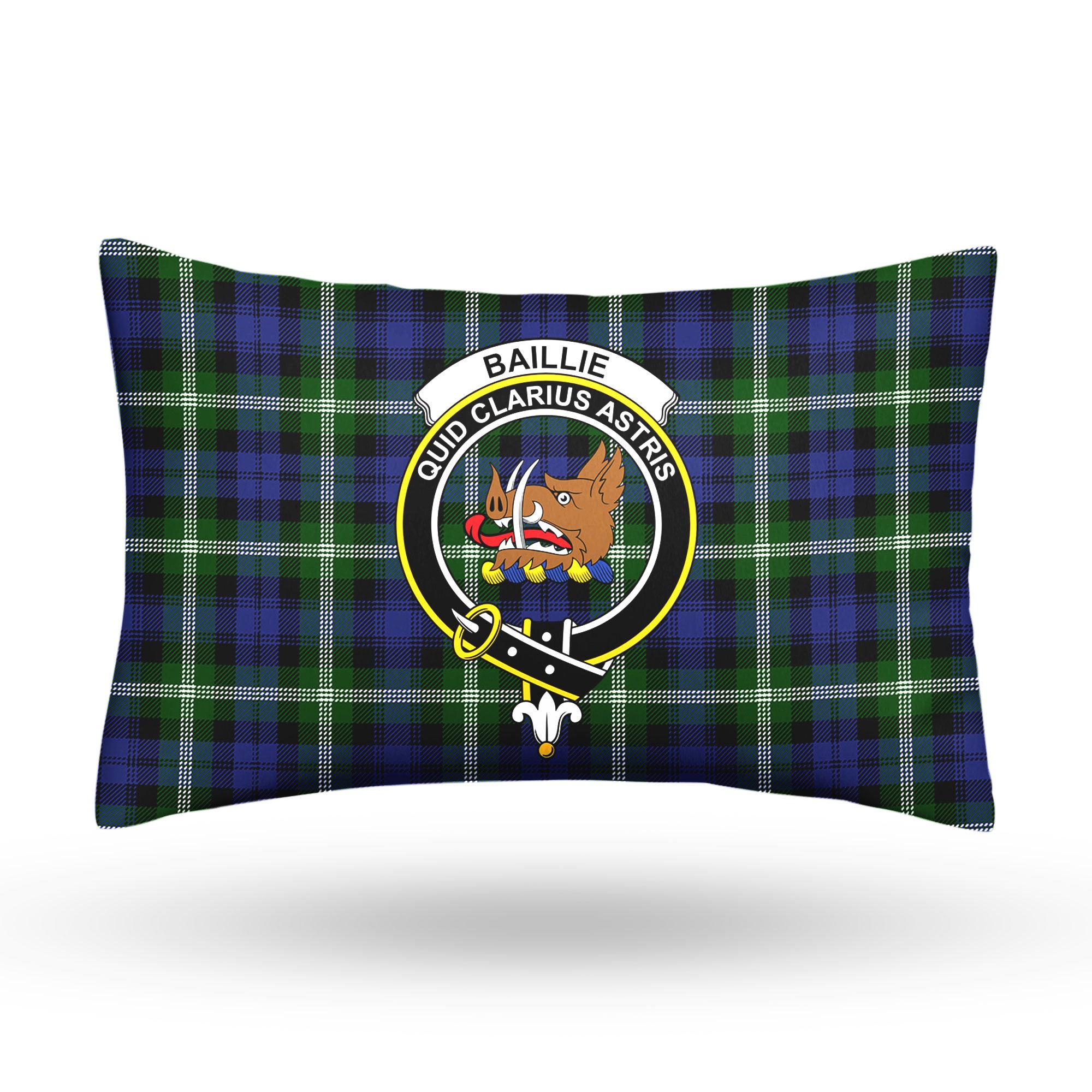 Baillie Modern Tartan Crest Pillow Cover